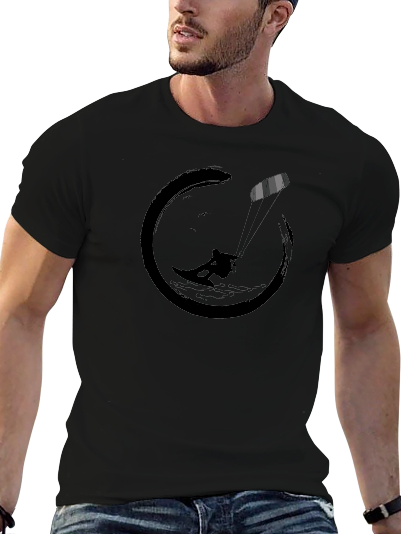 Black Kite Surfing Graphic Tee