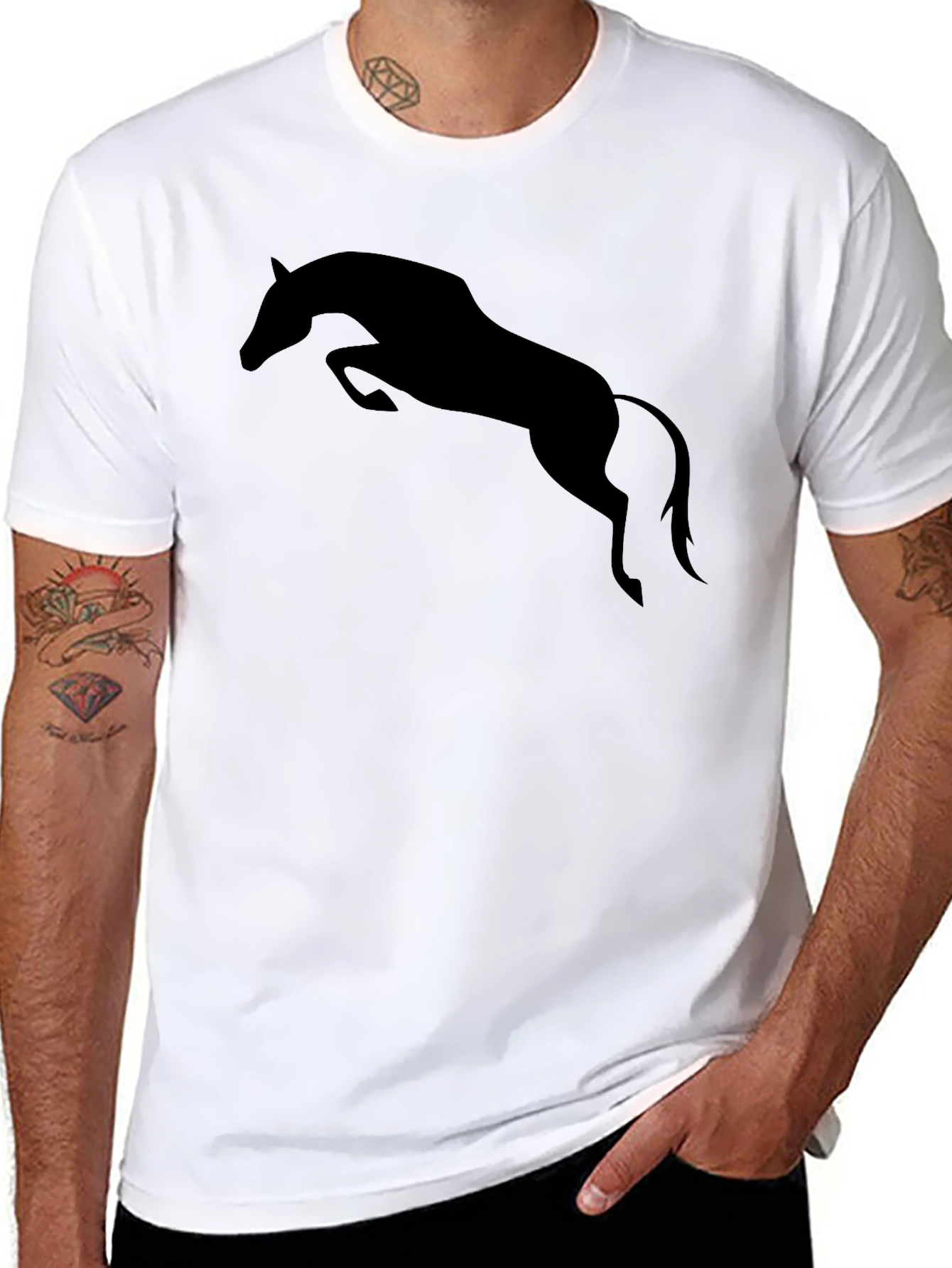 Black Horse Silhouette Graphic Tee