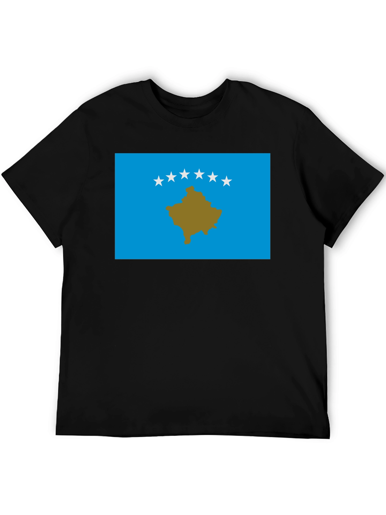 Kosovo Flag Graphic T-Shirt - Black