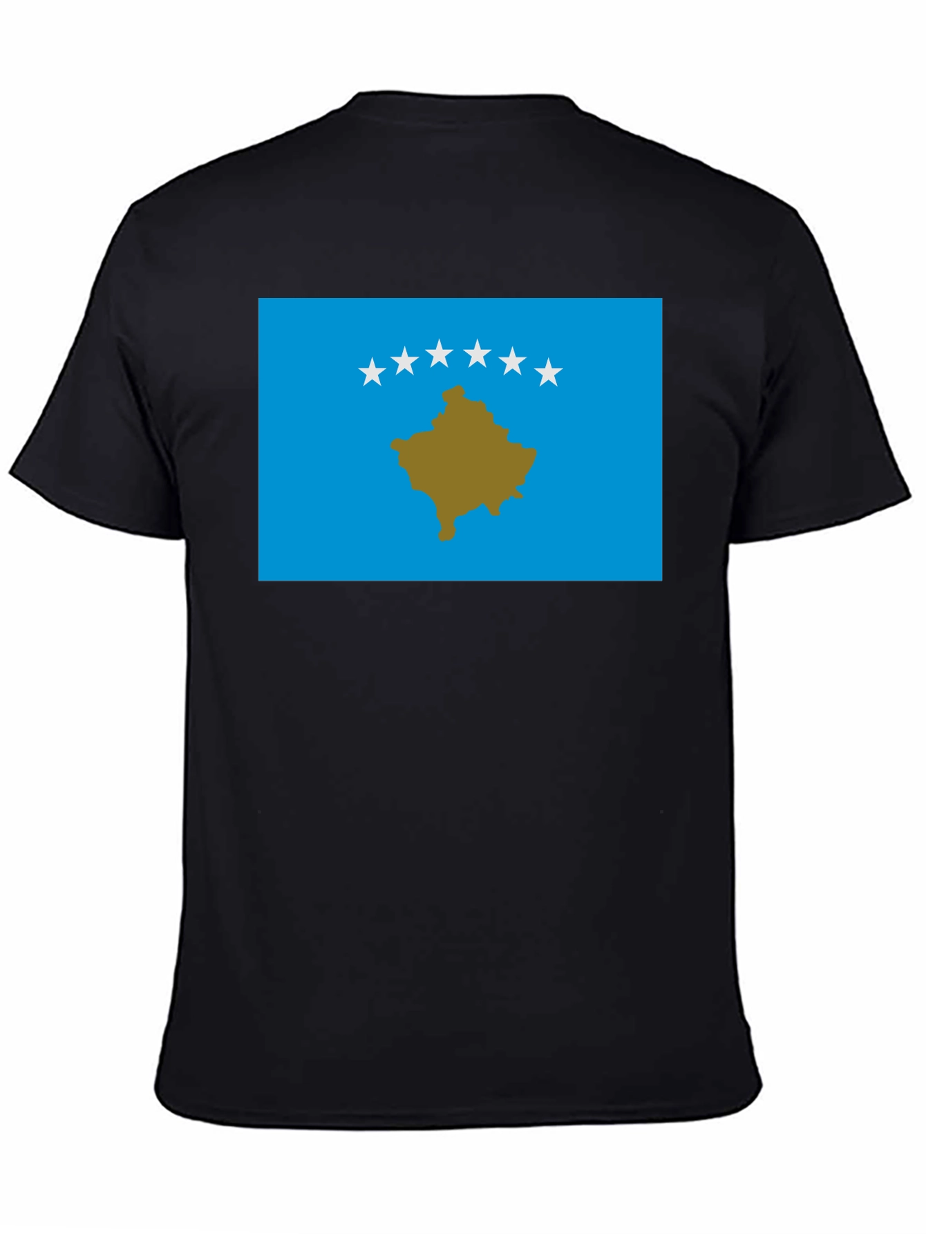 Kosovo Flag Graphic T-Shirt - Black
