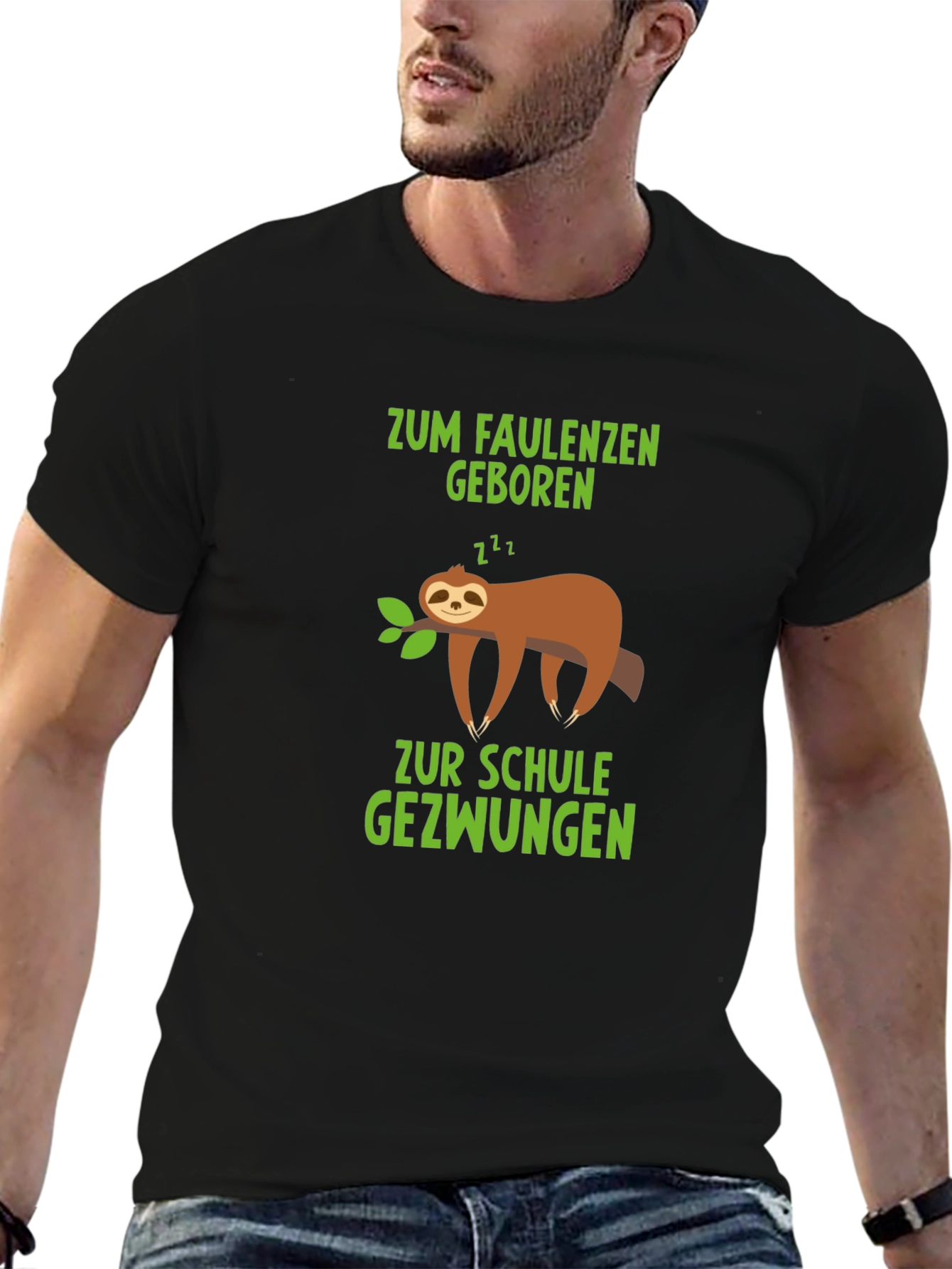 Lazy Sloth Graphic Tee - Zum Faulenzen Geboren