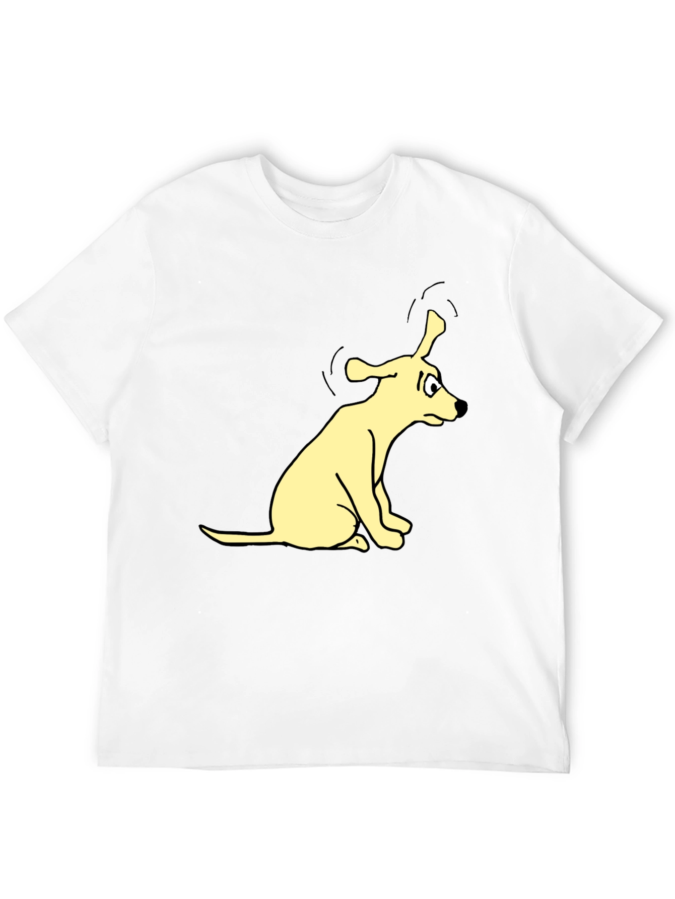 Cartoon Dog Graphic Tee - Black