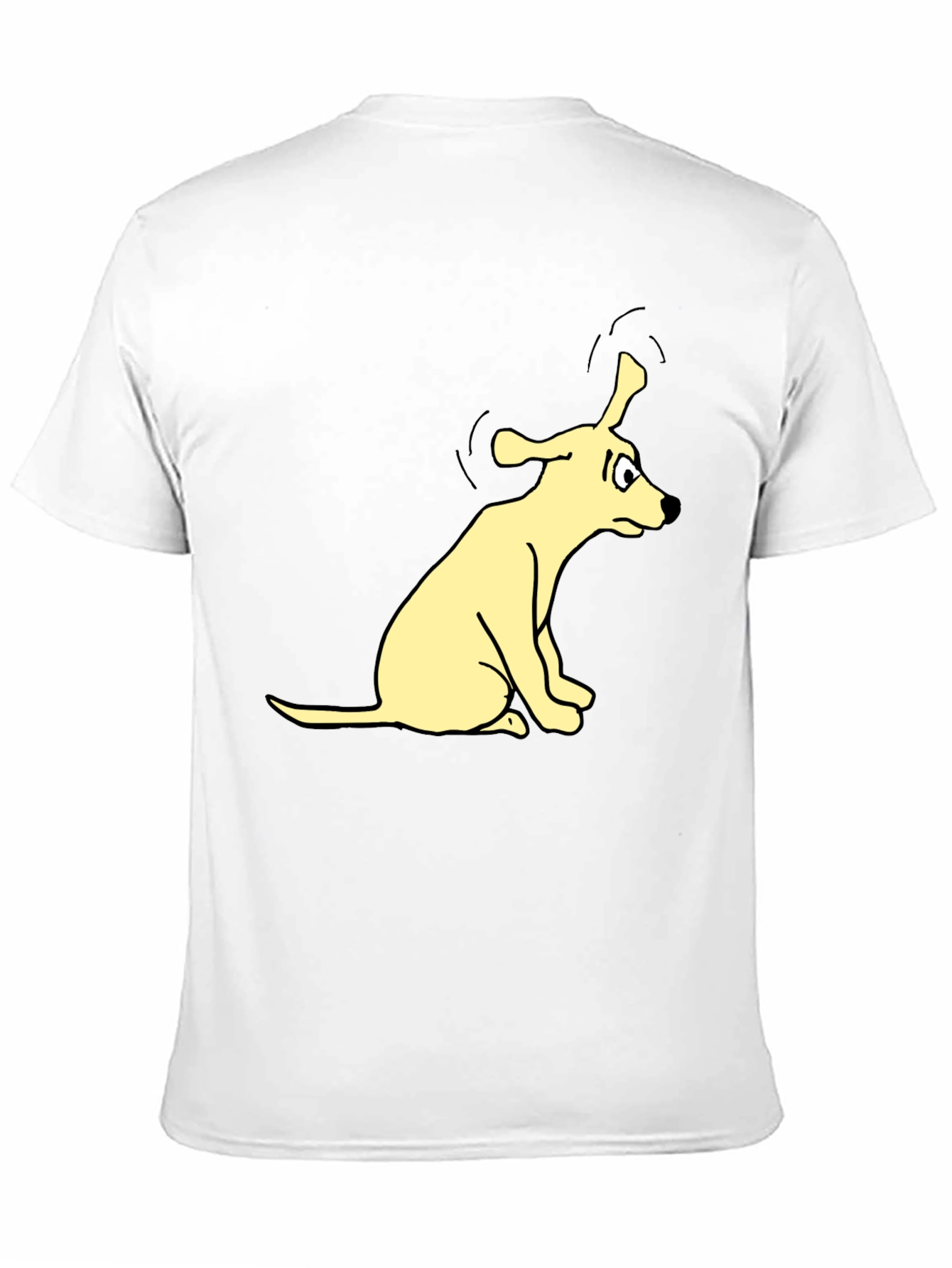 Cartoon Dog Graphic Tee - Black