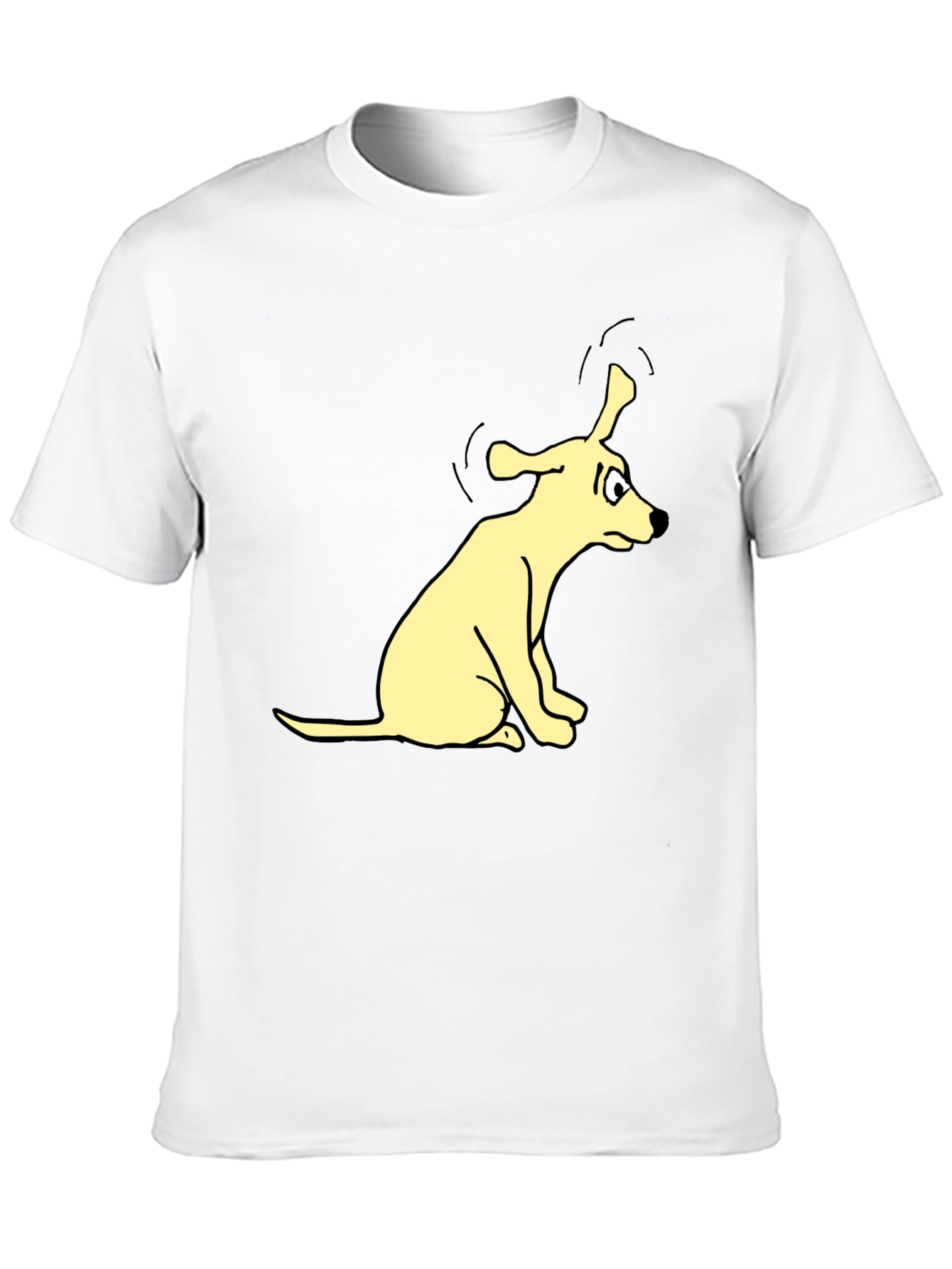Cartoon Dog Graphic Tee - Black