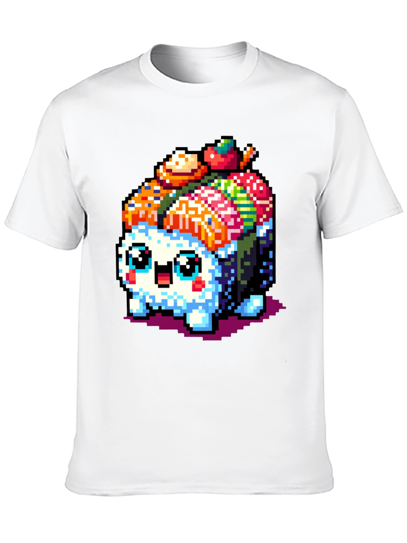 Pixel Sushi Cat T-Shirt - Black