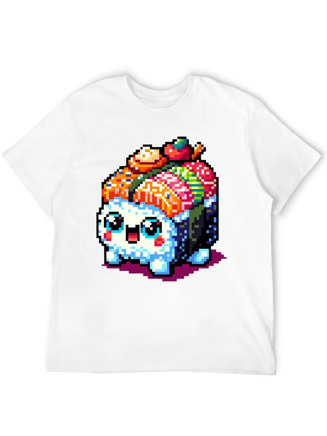 Pixel Sushi Cat T-Shirt - Black