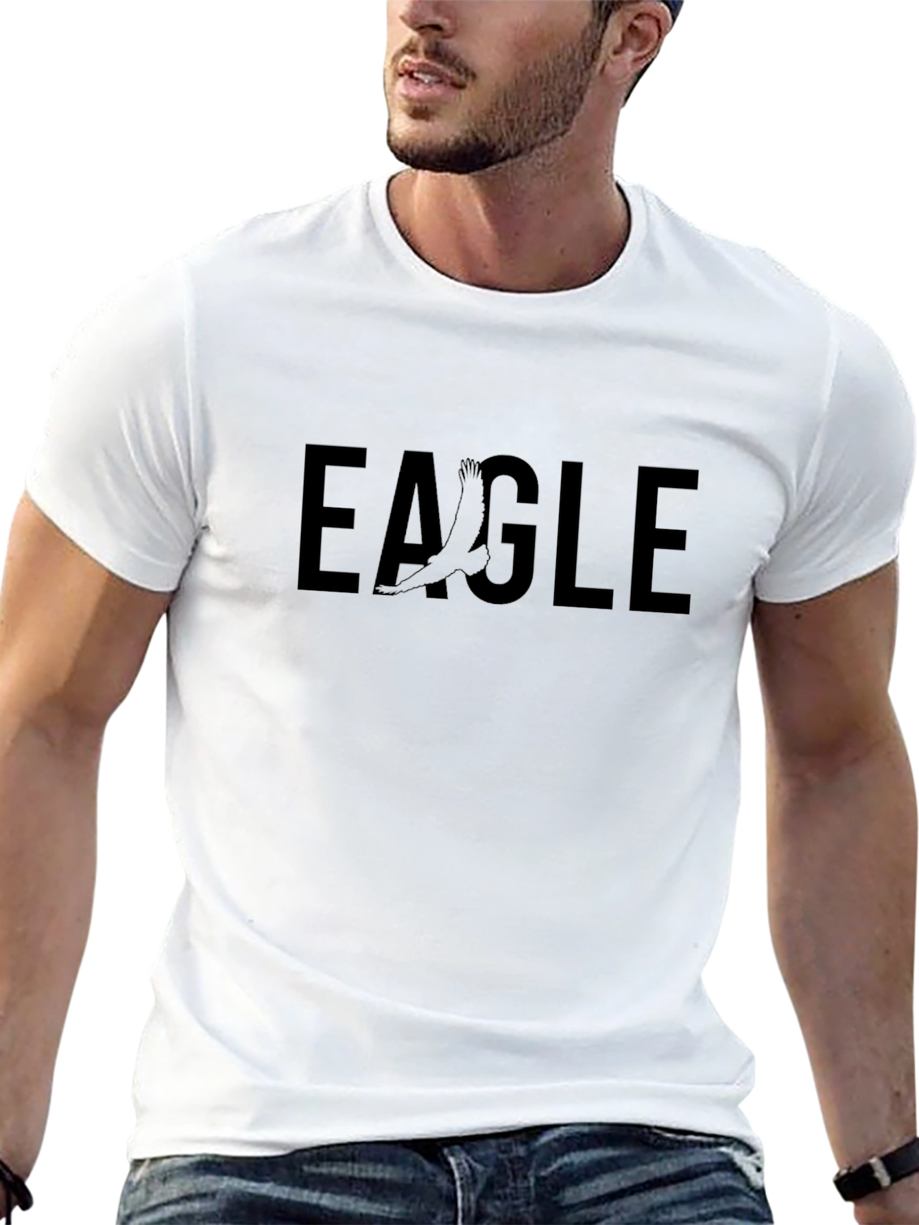 Bold Eagle Graphic Tee - Black