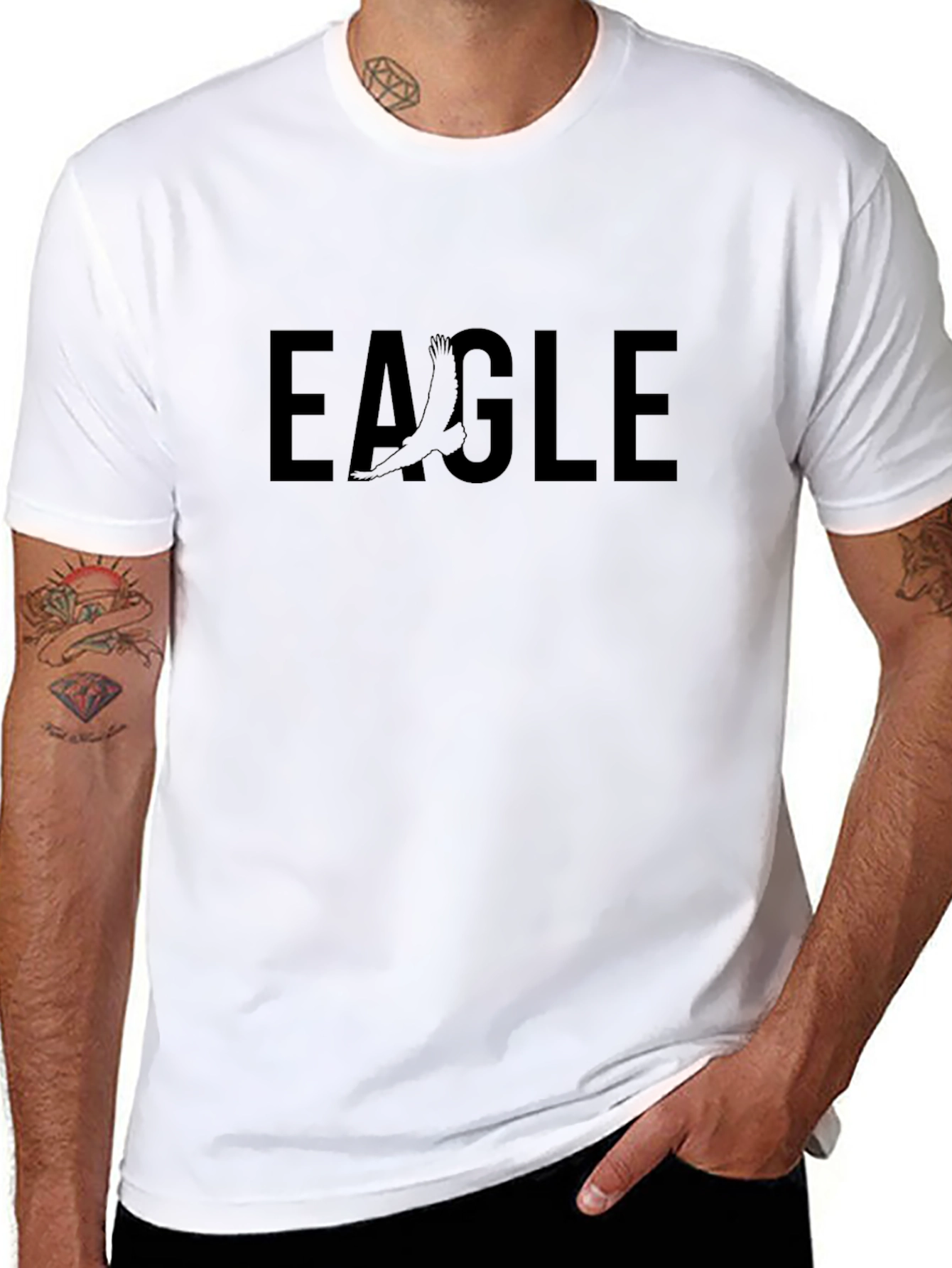 Bold Eagle Graphic Tee - Black
