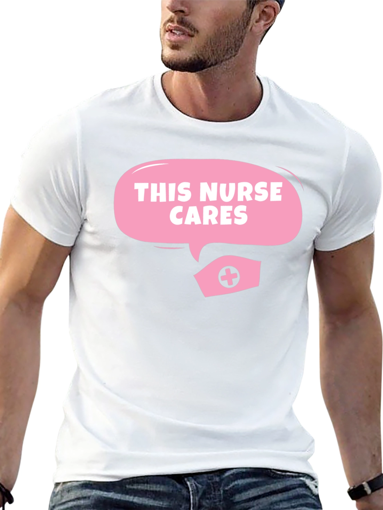 This Nurse Cares - Black T-Shirt
