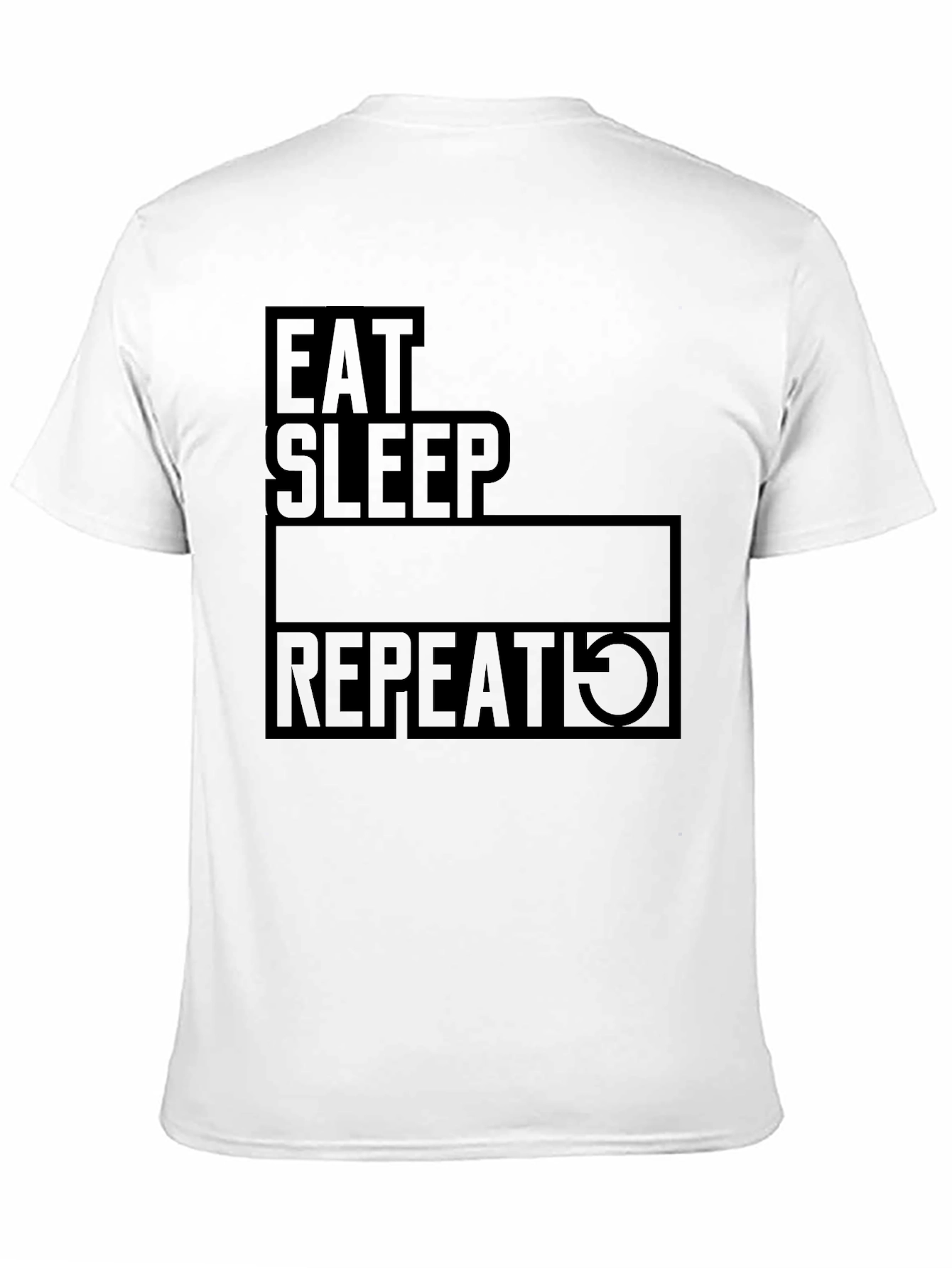 Eat Sleep Repeat Black Graphic T-Shirt