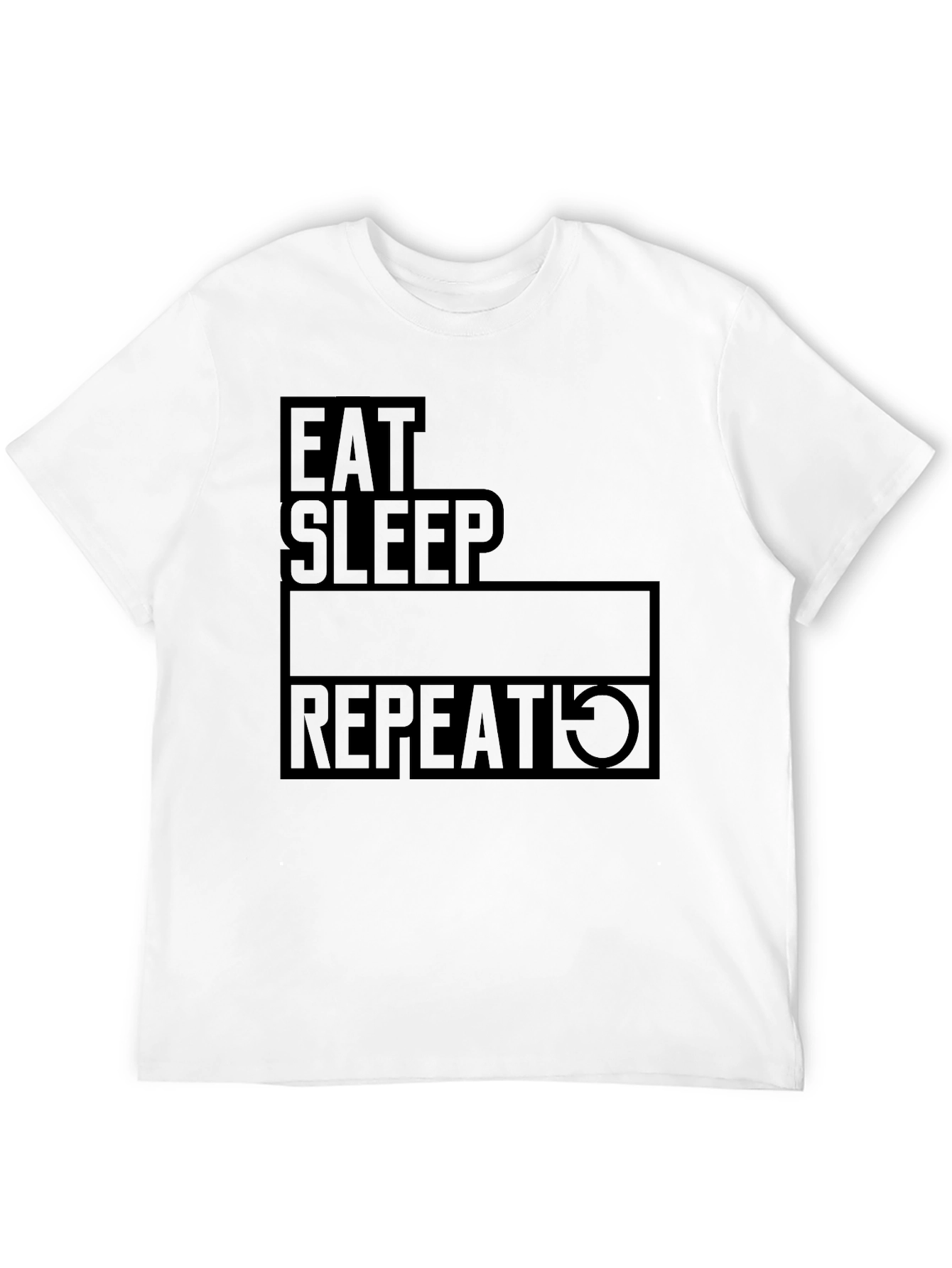 Eat Sleep Repeat Black Graphic T-Shirt