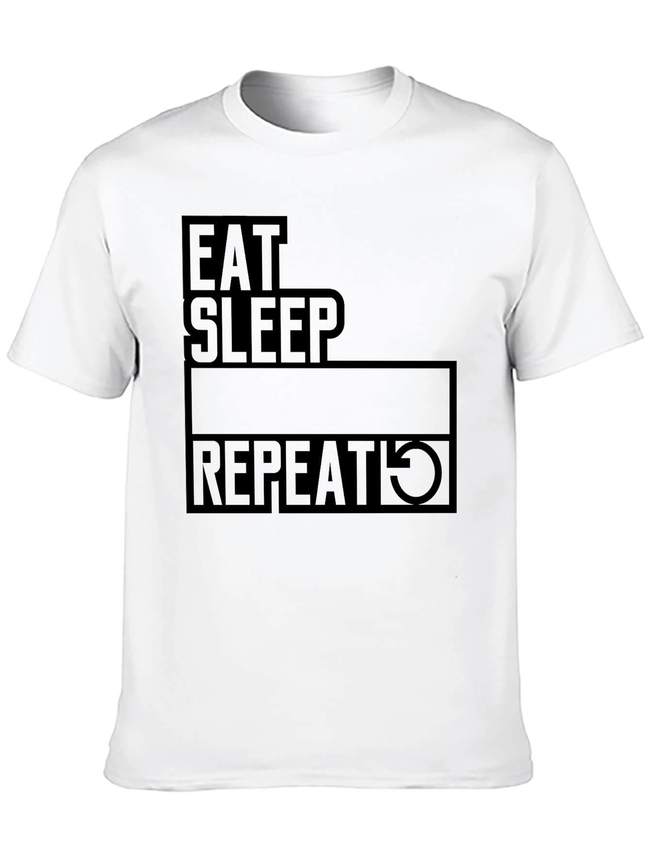 Eat Sleep Repeat Black Graphic T-Shirt