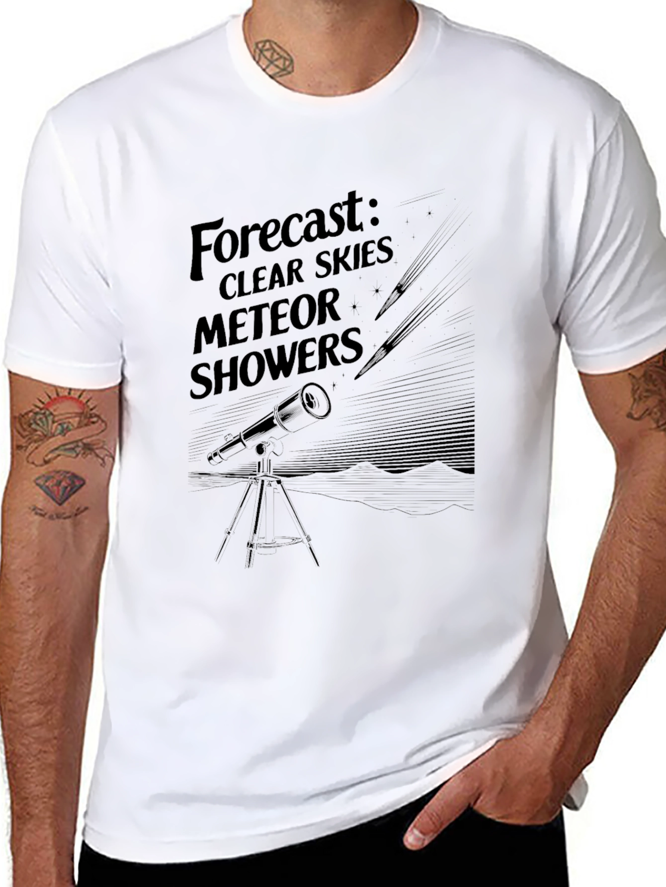 Forecast: Clear Skies Meteor Showers Graphic T-Shirt