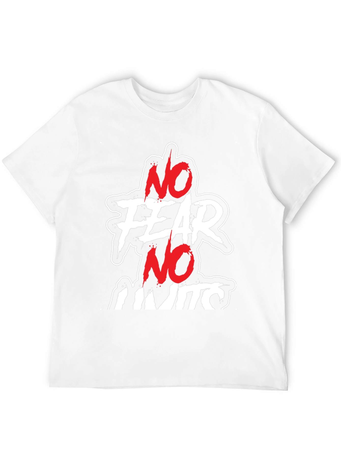 No Fear No Limits Graphic Print Black Tee