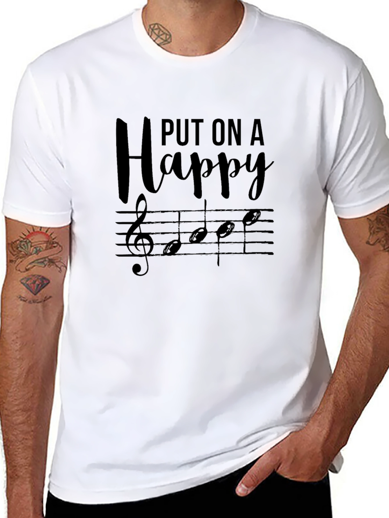 Musical Happy T-Shirt - Black
