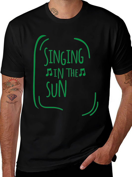 Singing in the Sun Graphic Tee - Black Cotton T-Shirt