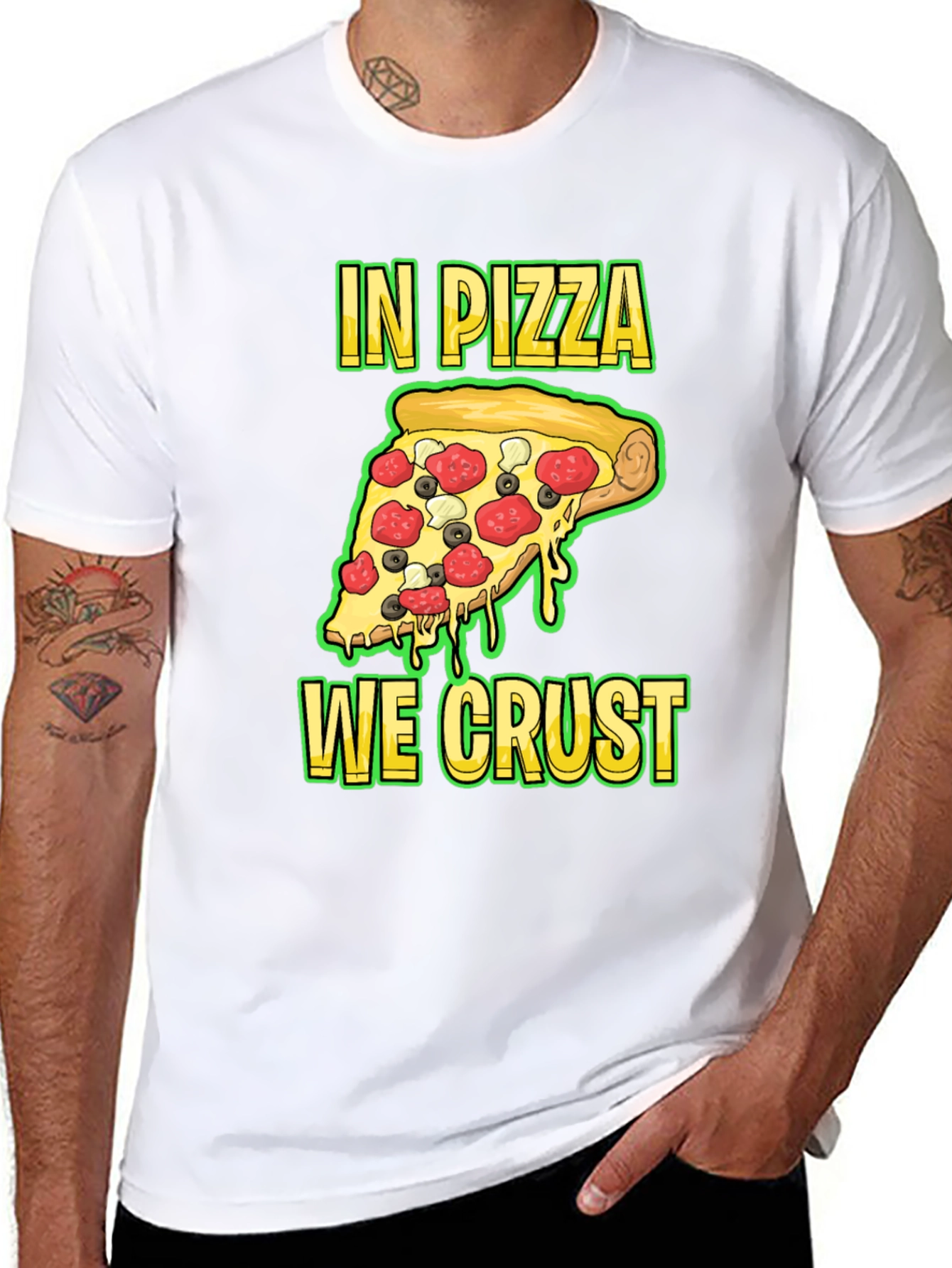 In Pizza We Crust Funny Graphic Tee
