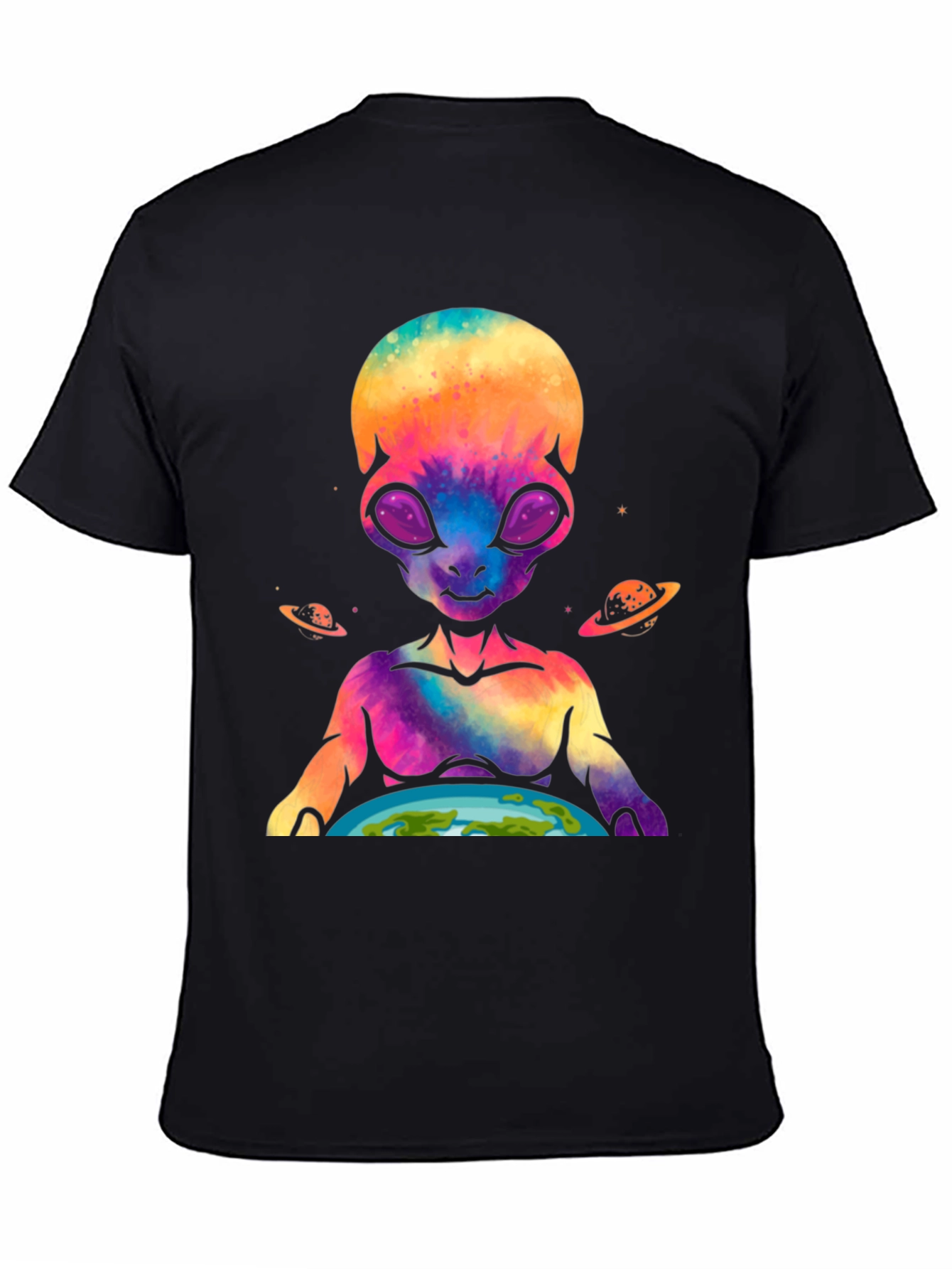 Alien Holding Earth Graphic T-Shirt