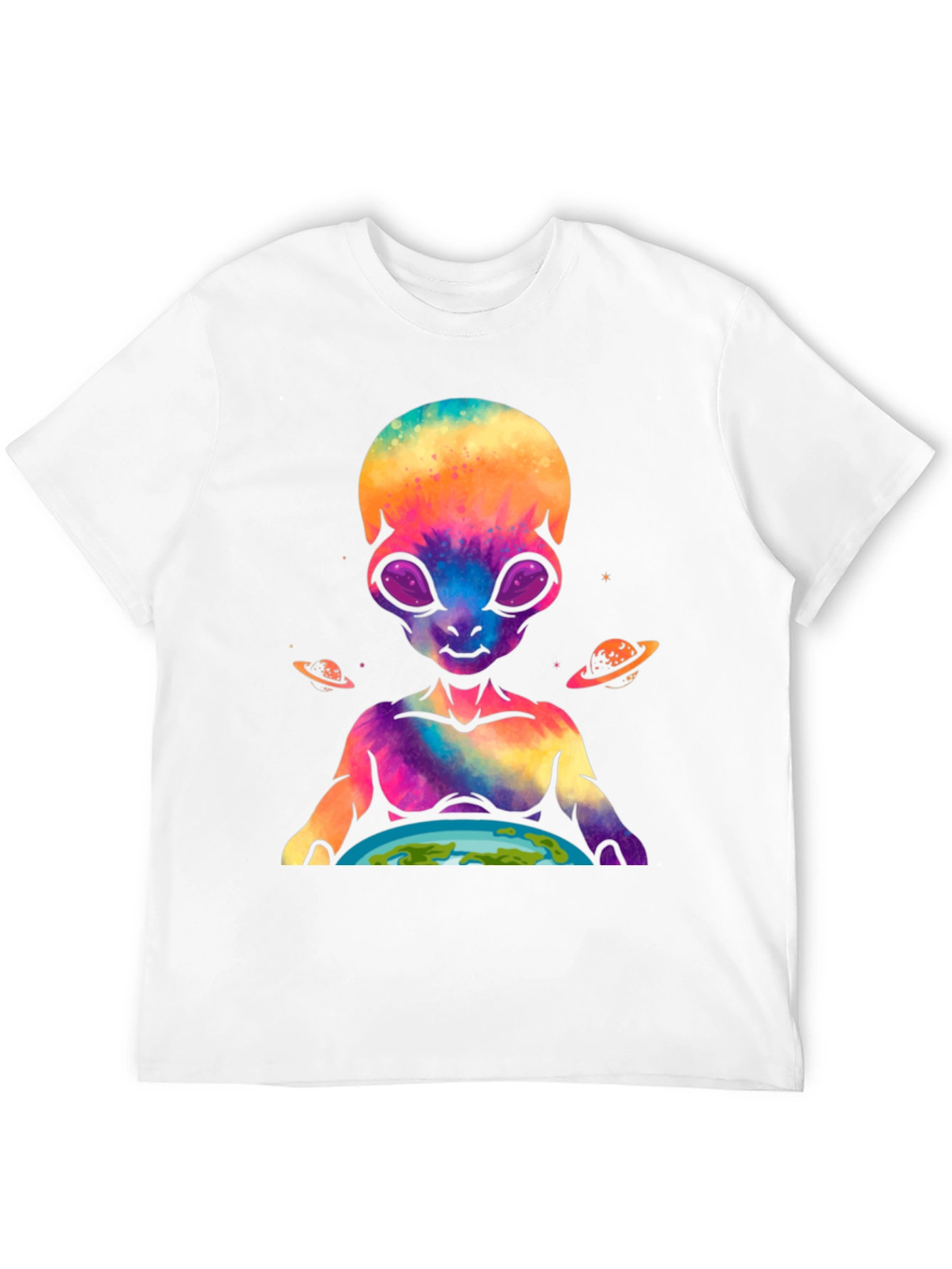 Alien Holding Earth Graphic T-Shirt