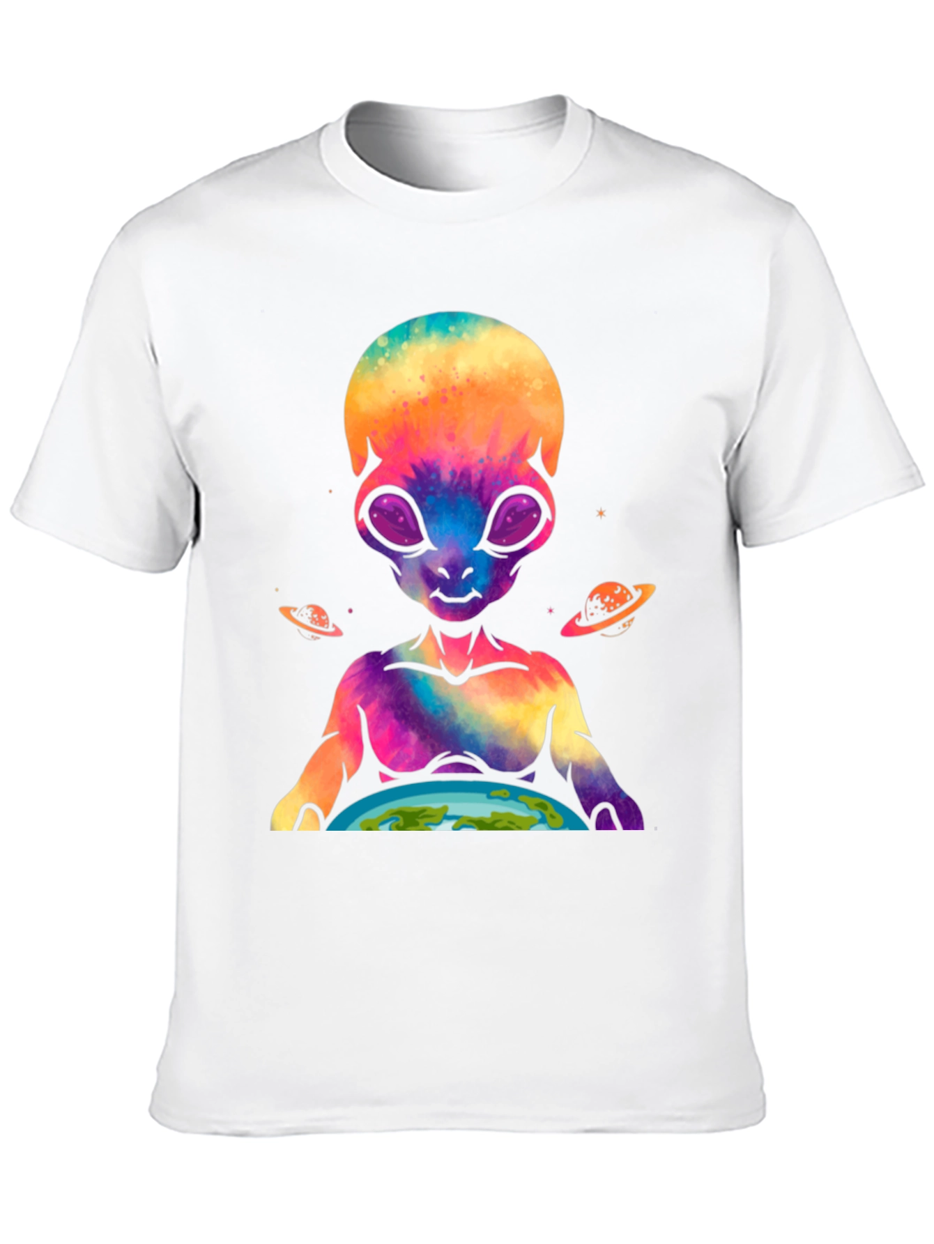 Alien Holding Earth Graphic T-Shirt