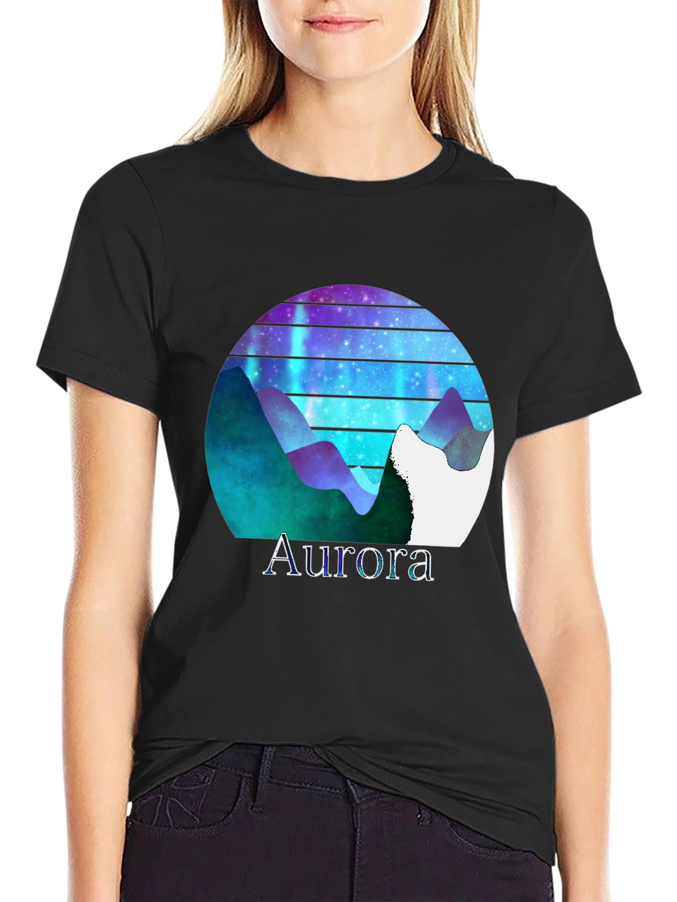 Aurora Mountain Graphic T-Shirt