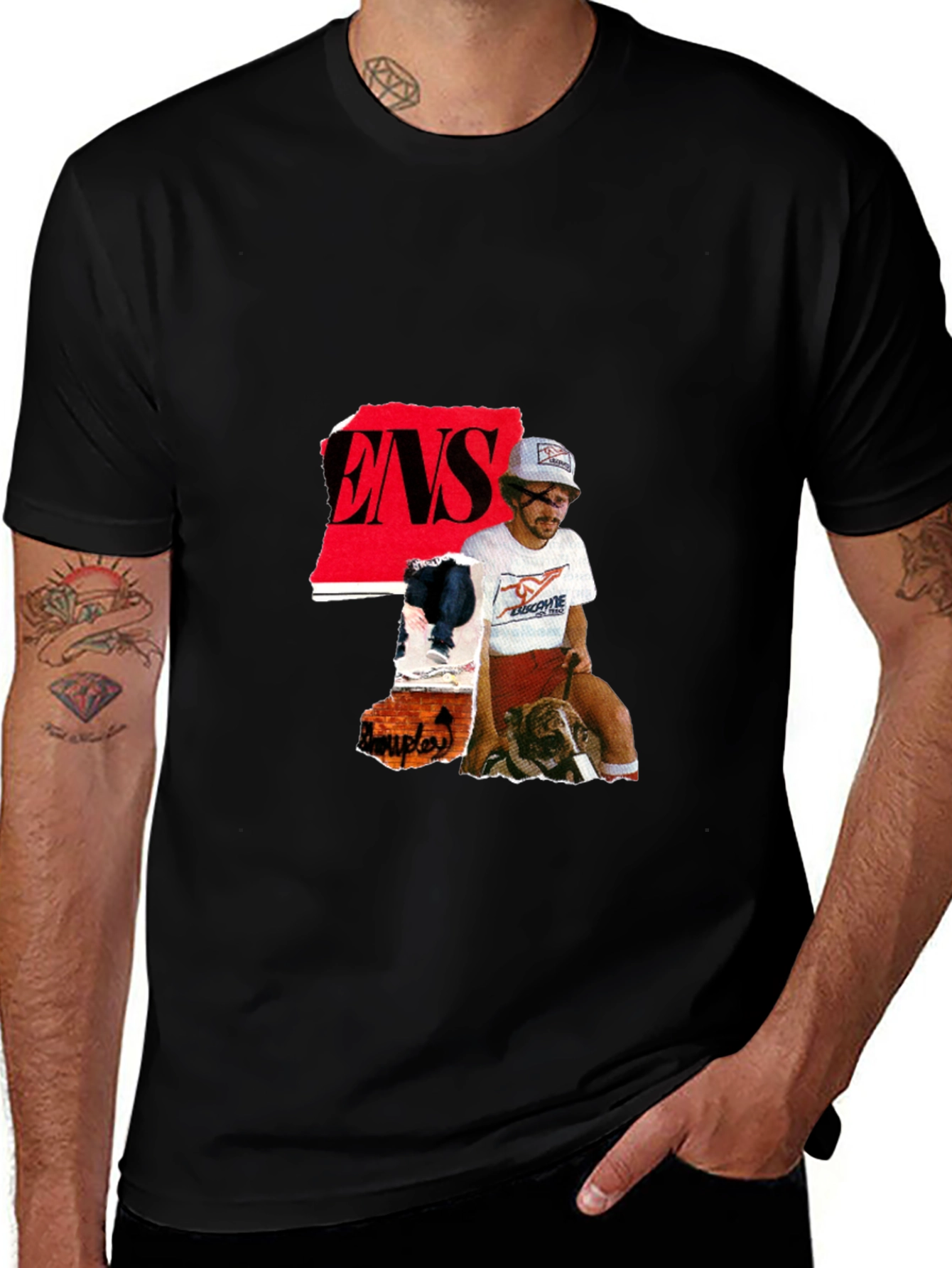 ENS Collage Black T-Shirt