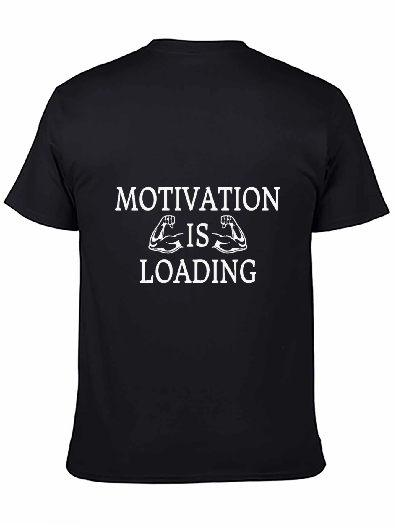 Motivation Loading Graphic Tee - Black Cotton Gym Shirt