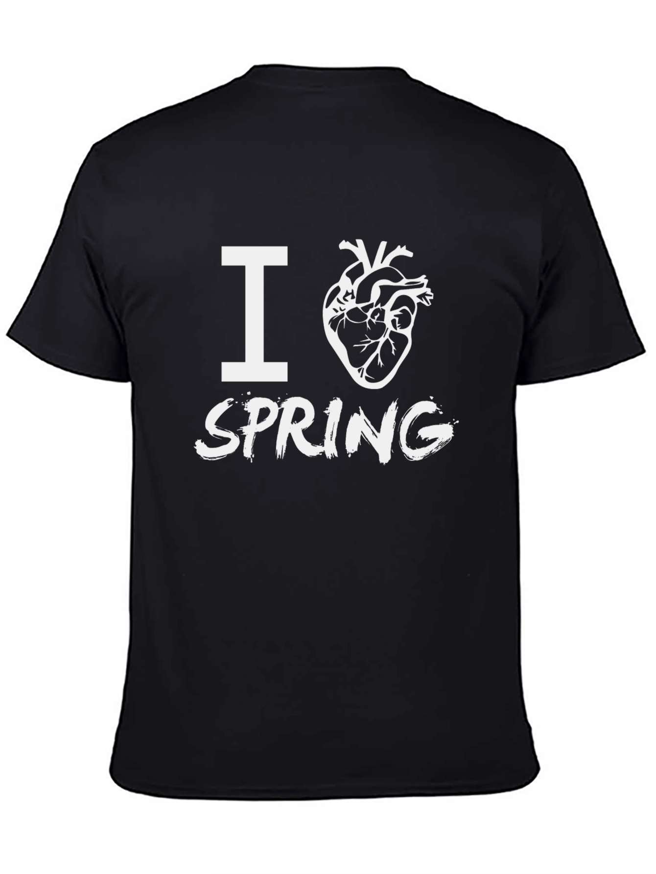 I Heart Spring Black Crewneck T-Shirt