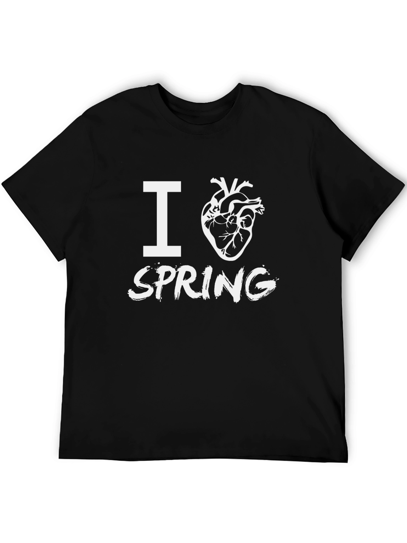 I Heart Spring Black Crewneck T-Shirt