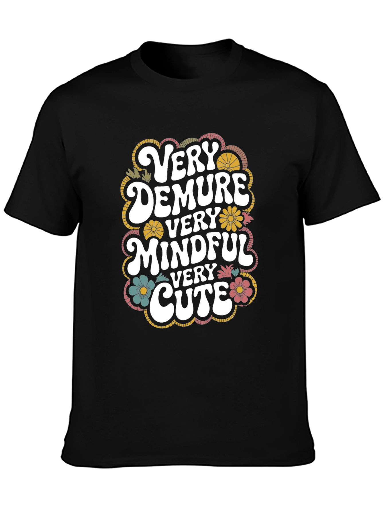Very Demure Graphic Print Black T-Shirt