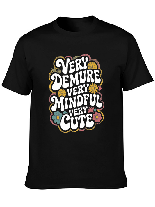 Very Demure Graphic Print Black T-Shirt