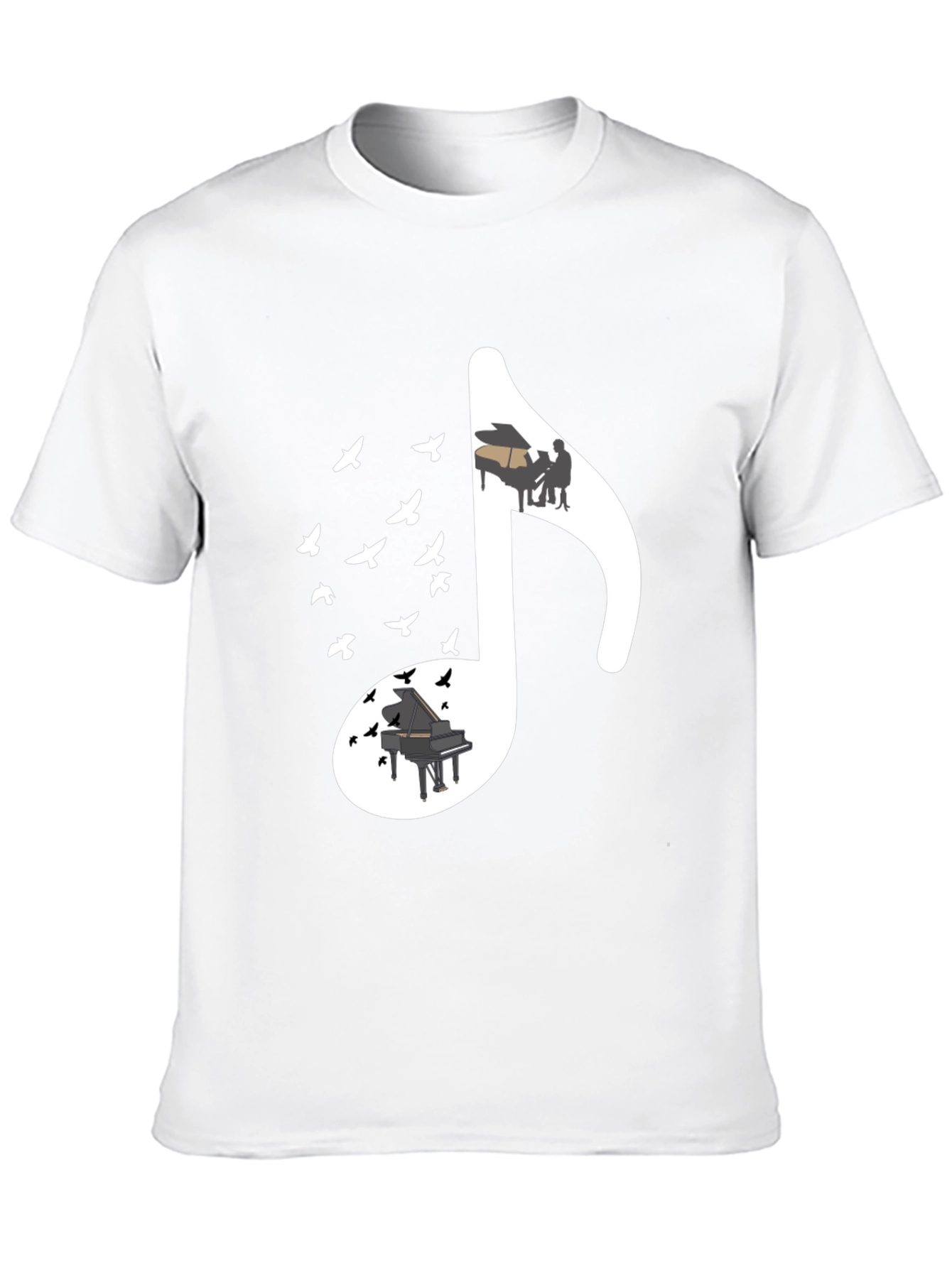 Piano Music Note T-Shirt - Unique Design