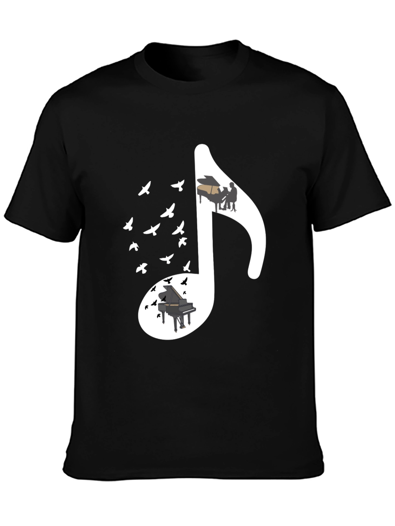 Piano Music Note T-Shirt - Unique Design