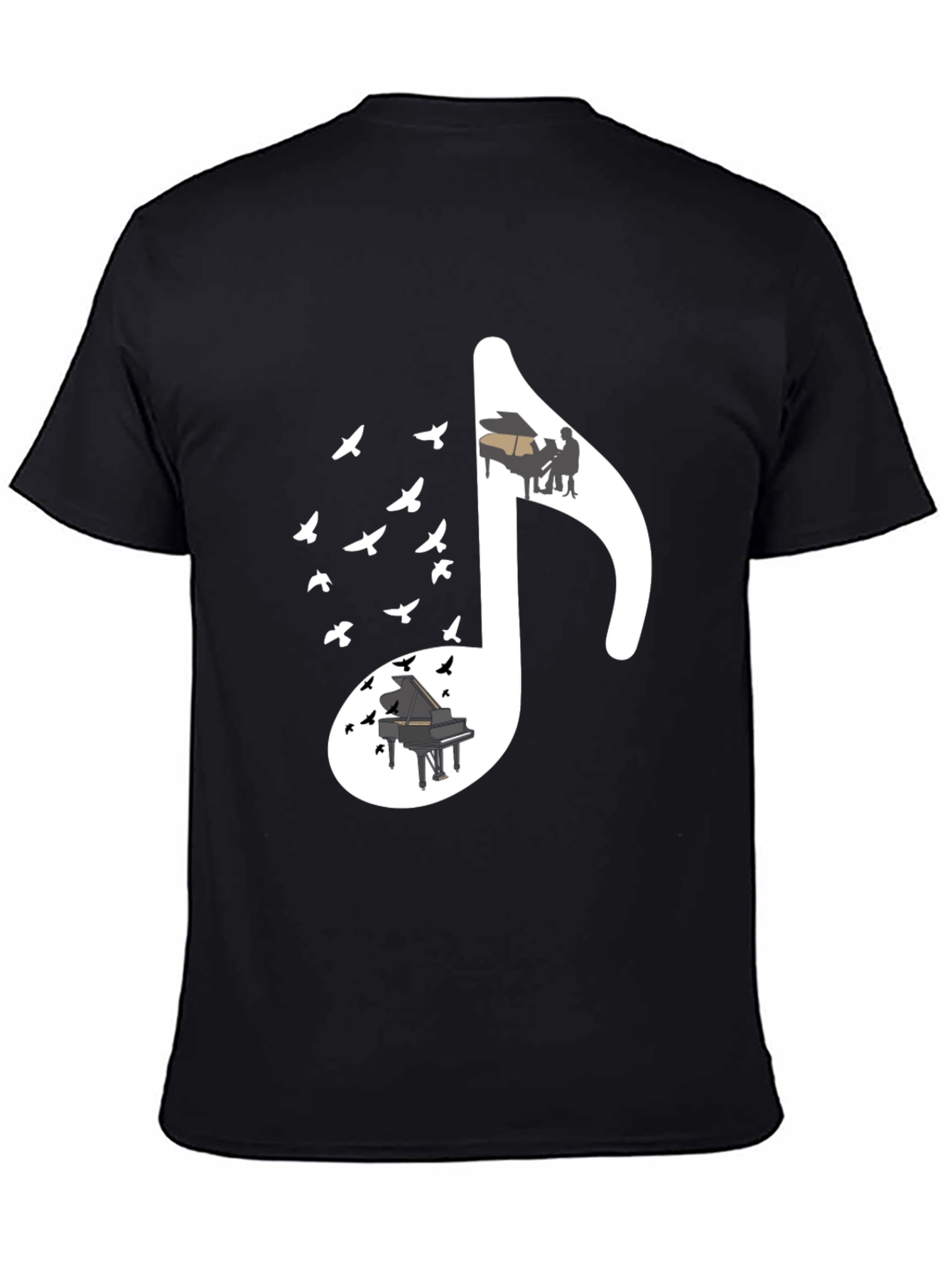 Piano Music Note T-Shirt - Unique Design