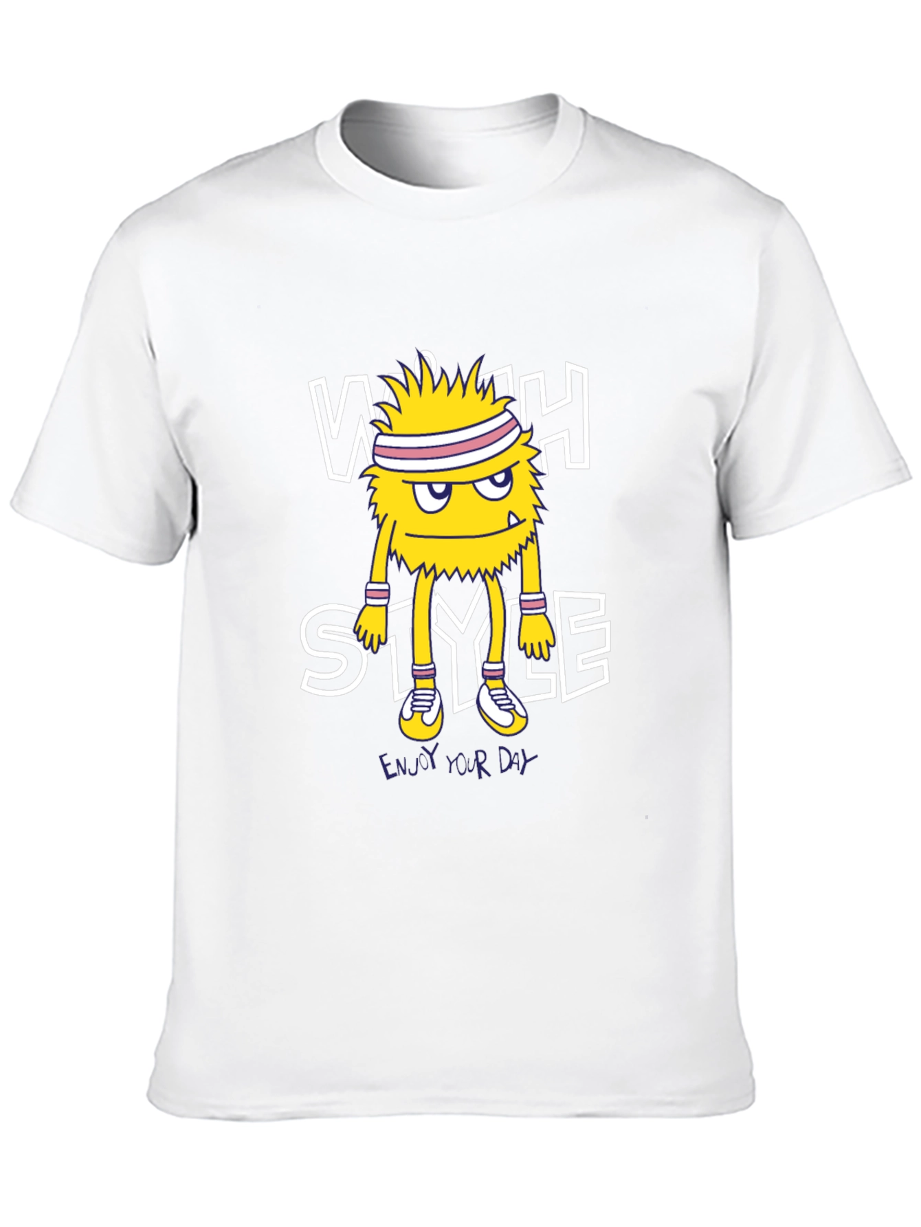 Stylish Monster Graphic Black T-Shirt