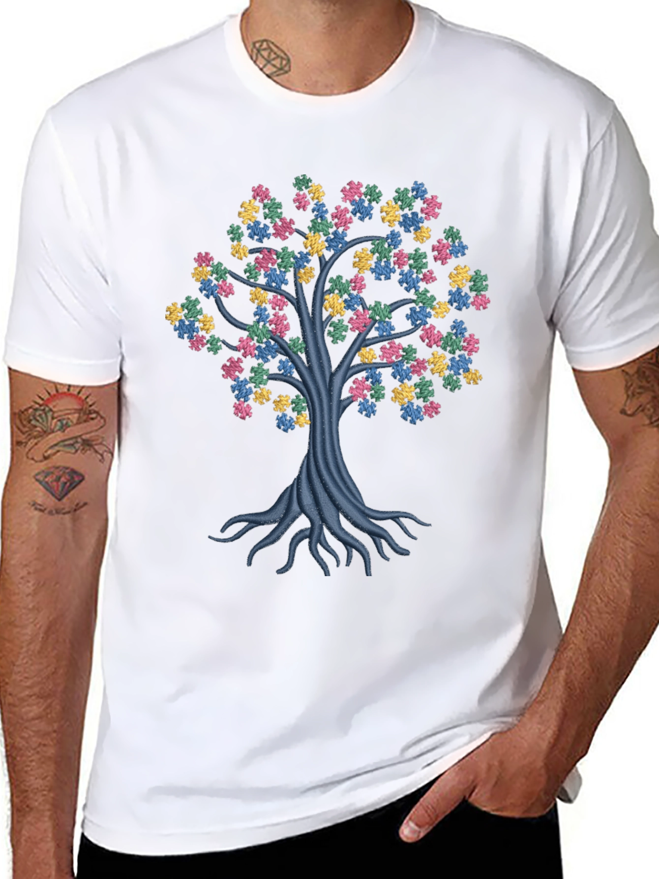 Autism Awareness Puzzle Tree T-Shirt