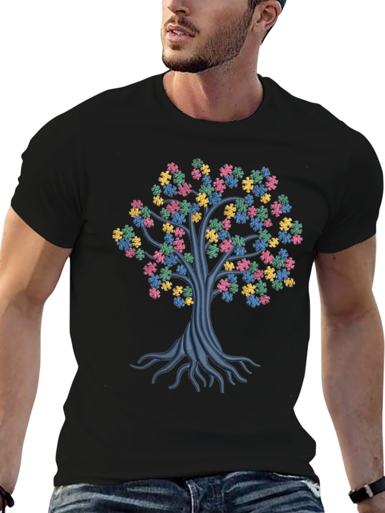 Autism Awareness Puzzle Tree T-Shirt