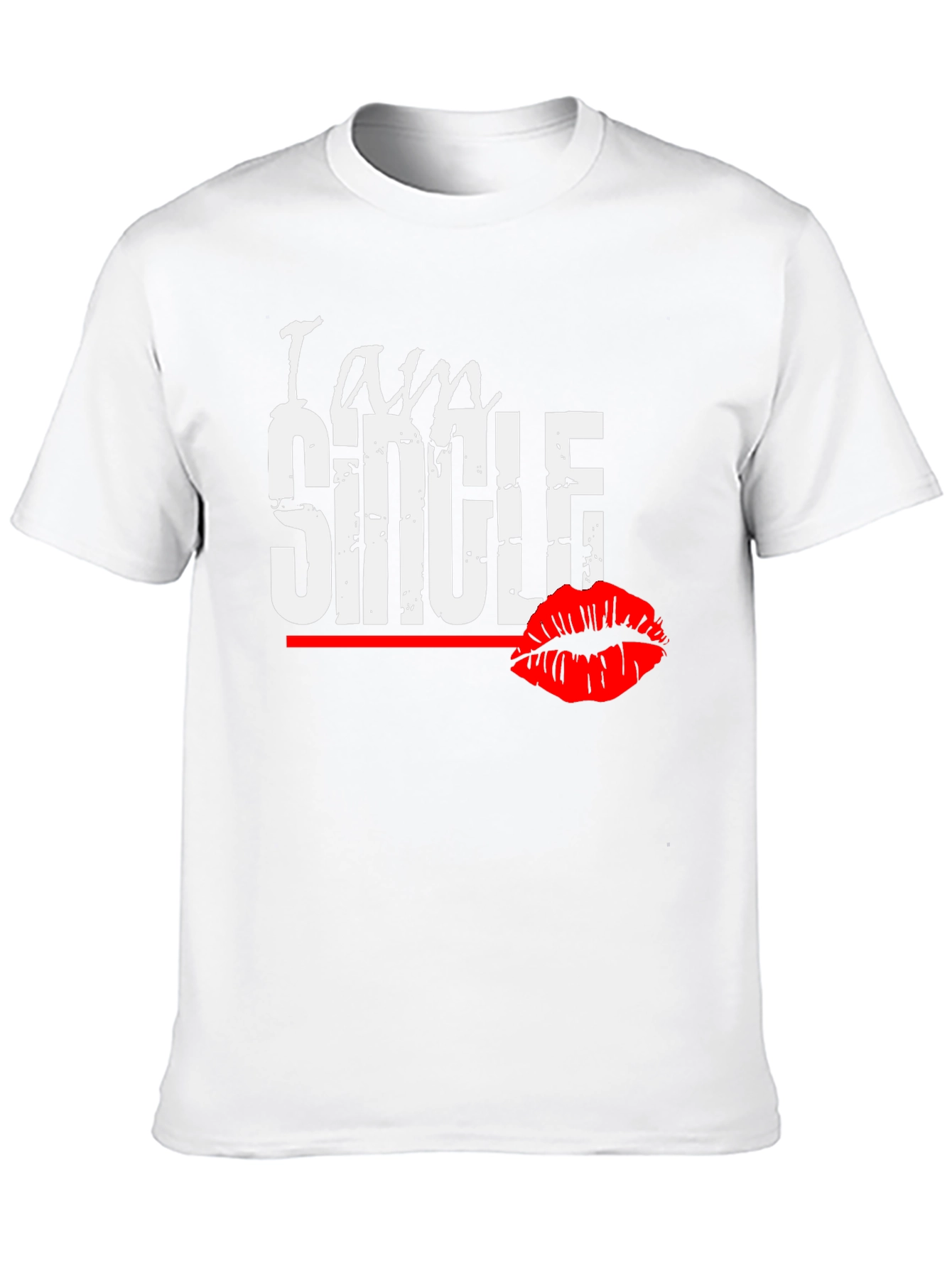 I am Single Kiss Black T-Shirt