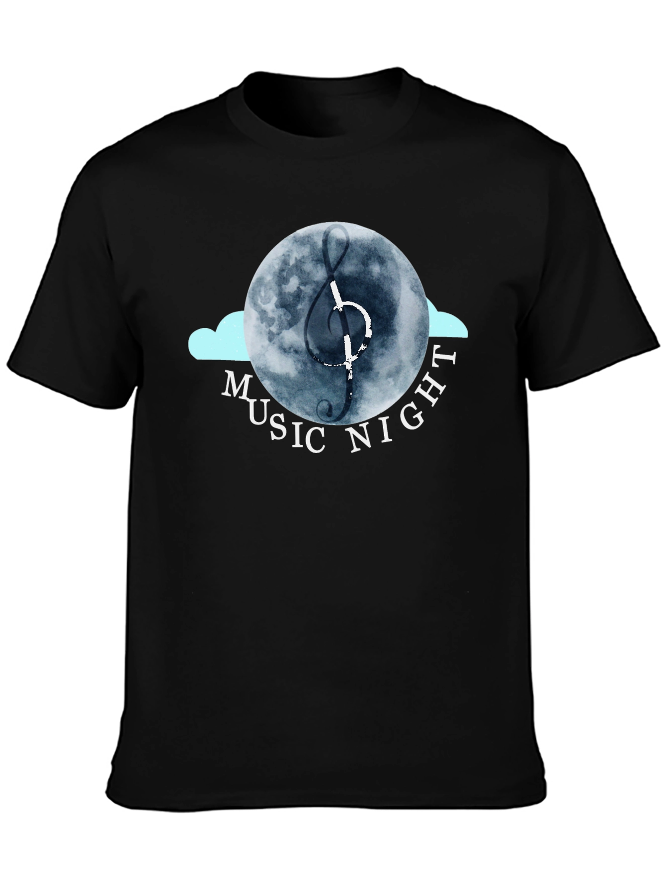 Music Night Graphic Tee - Black Cotton T-Shirt