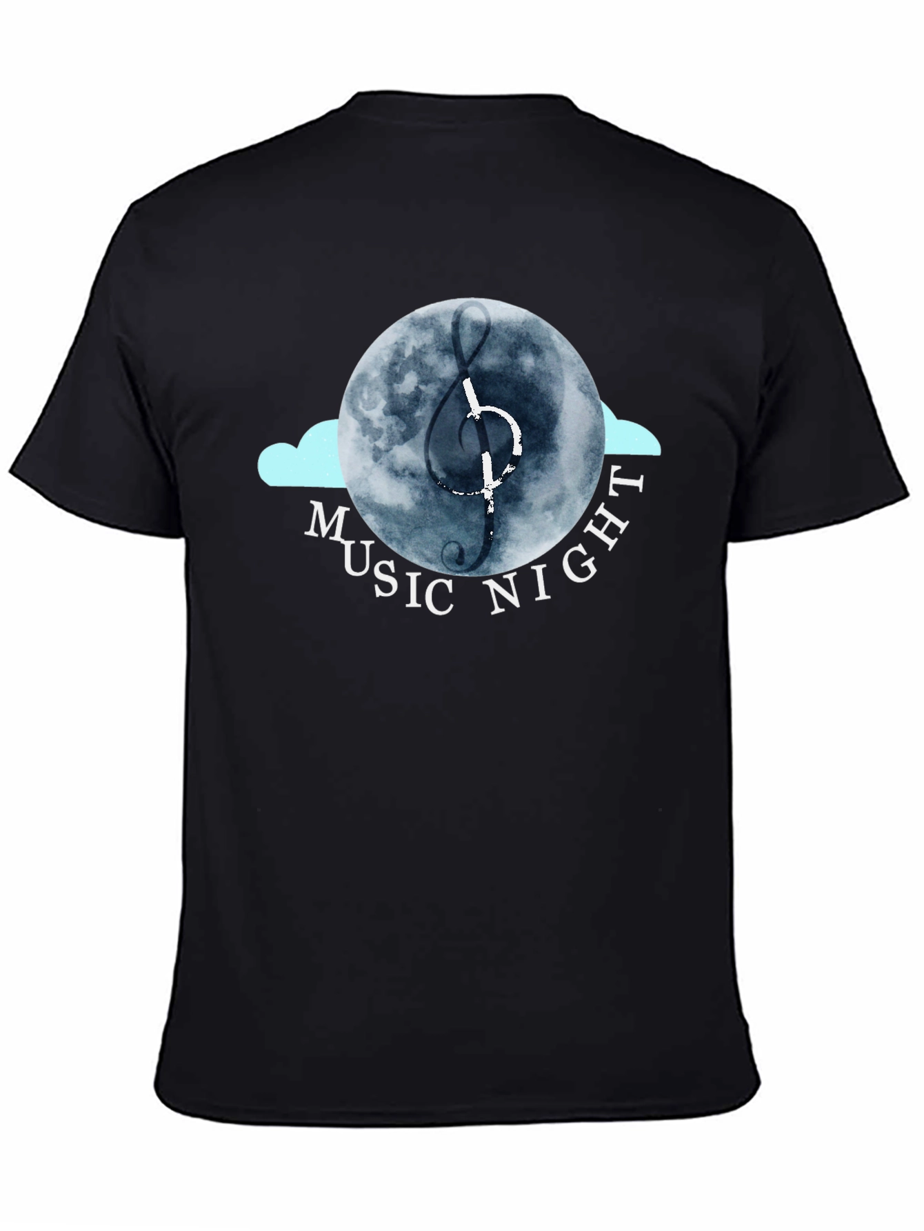 Music Night Graphic Tee - Black Cotton T-Shirt