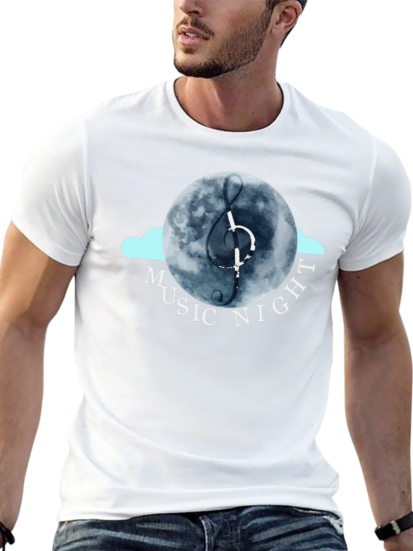 Music Night Graphic Tee - Black Cotton T-Shirt