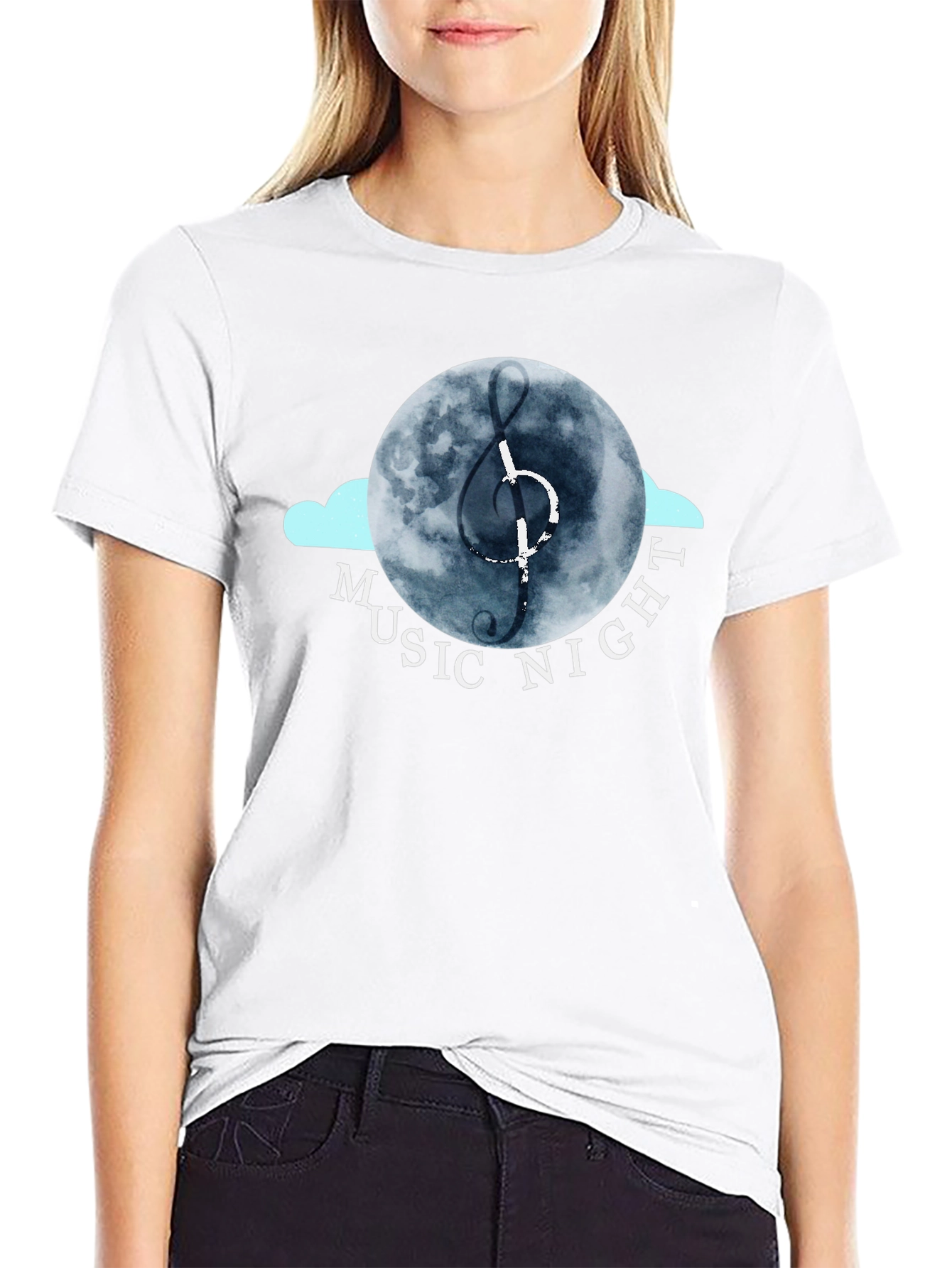 Music Night Graphic Tee - Black Cotton T-Shirt