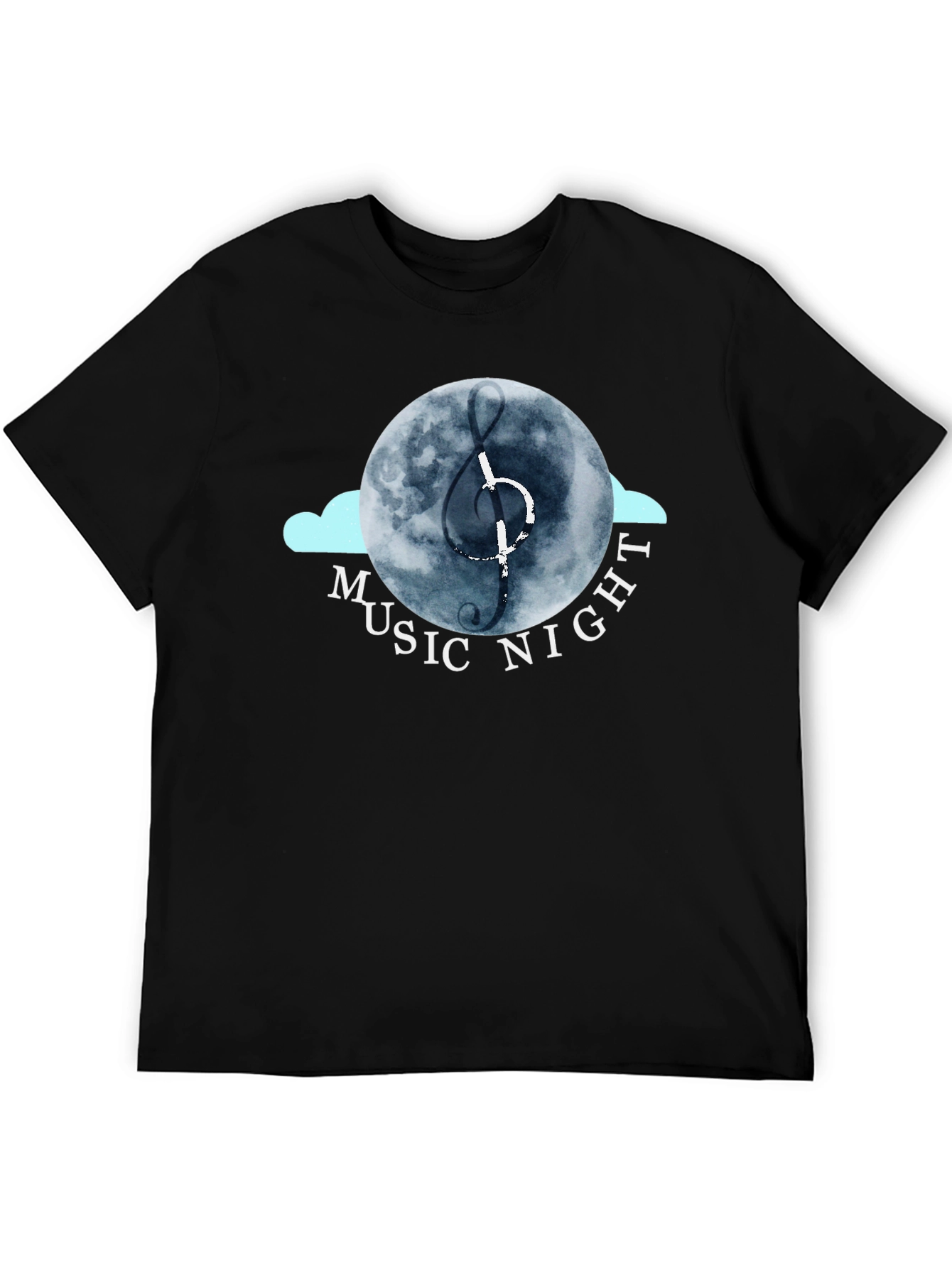 Music Night Graphic Tee - Black Cotton T-Shirt