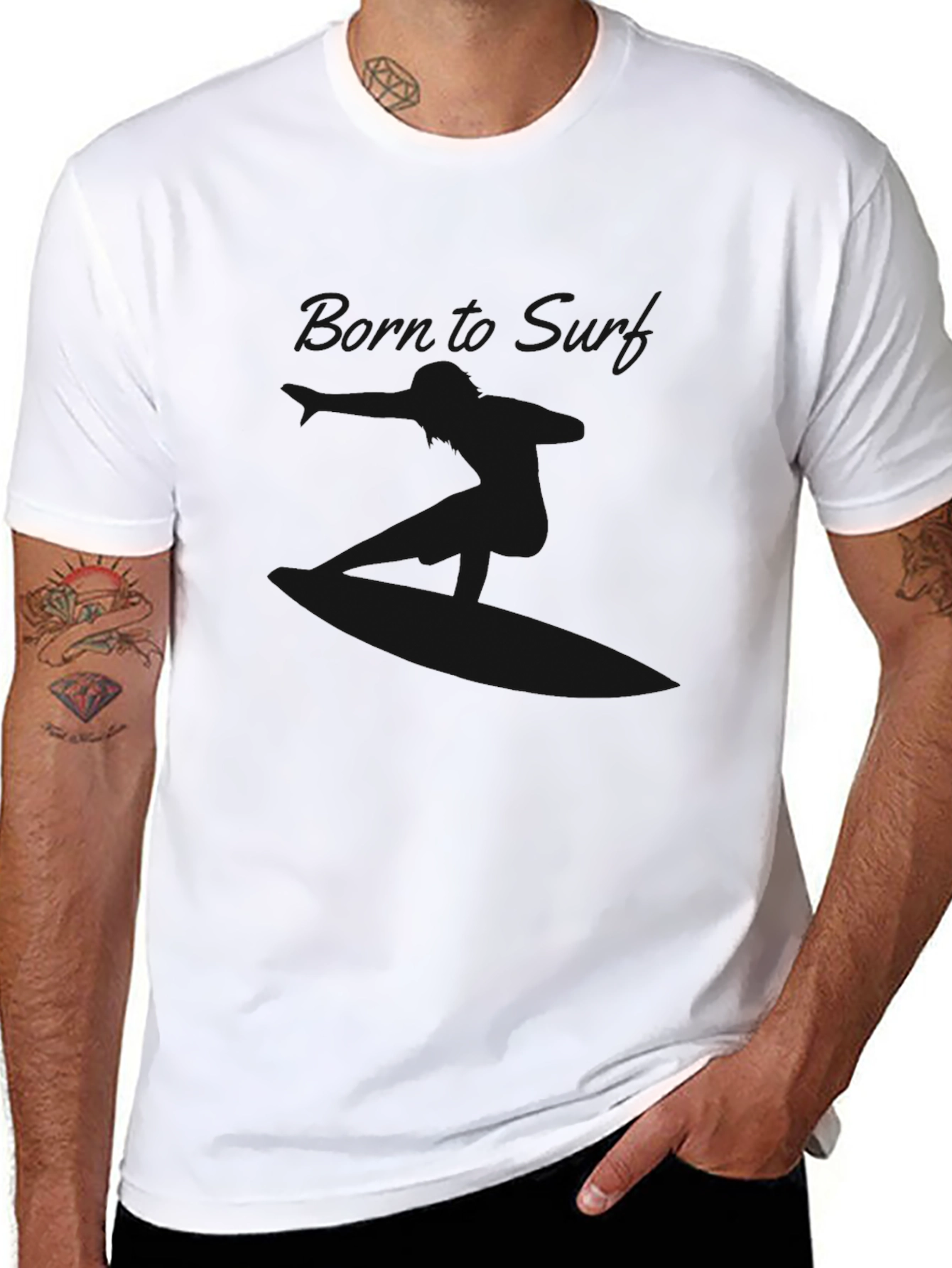Mens Classic Black Crew Neck T-Shirt