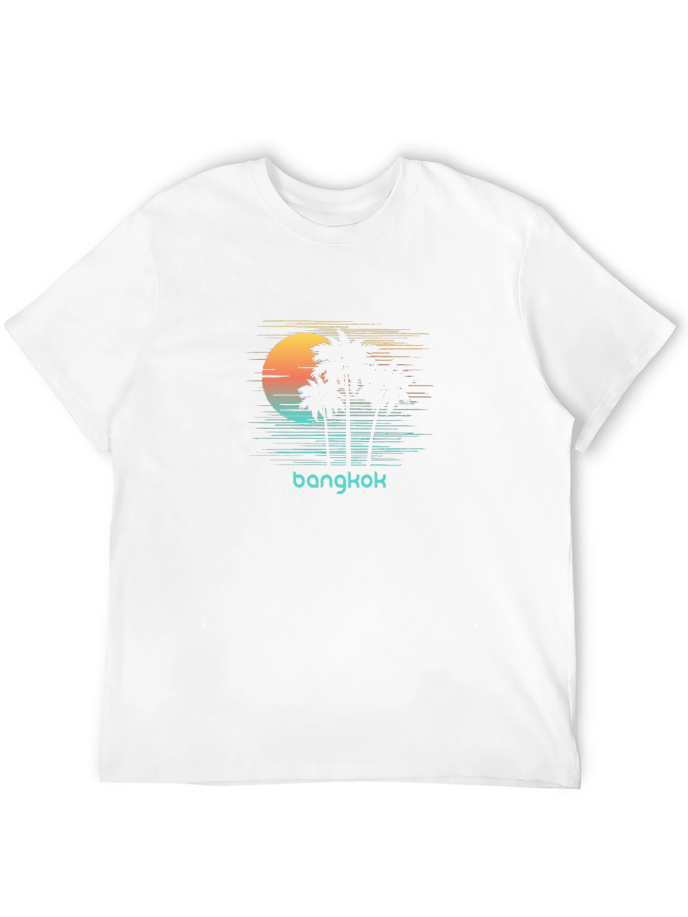 Bangkok Palm Tree Sunset Graphic T-Shirt