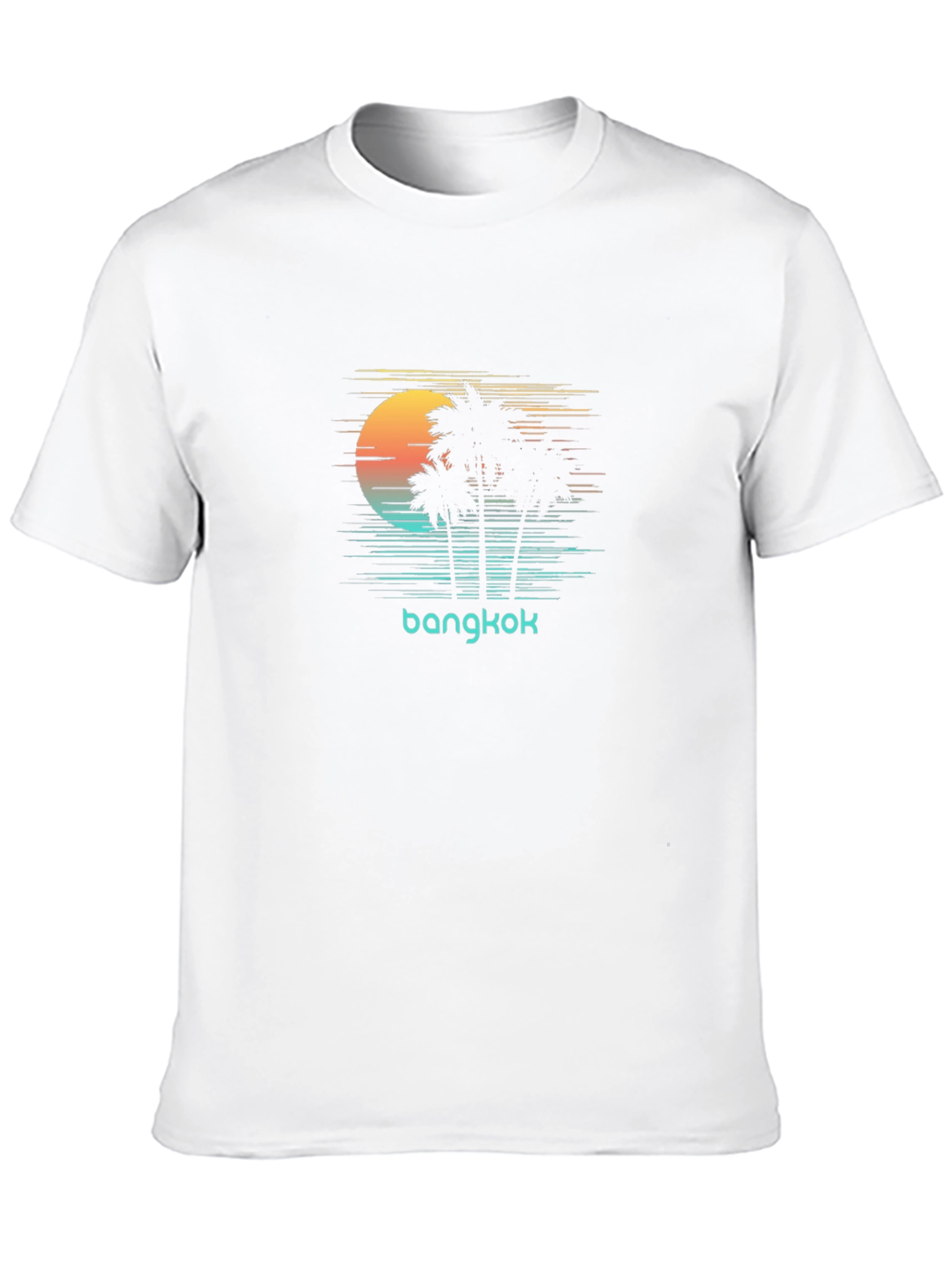 Bangkok Palm Tree Sunset Graphic T-Shirt