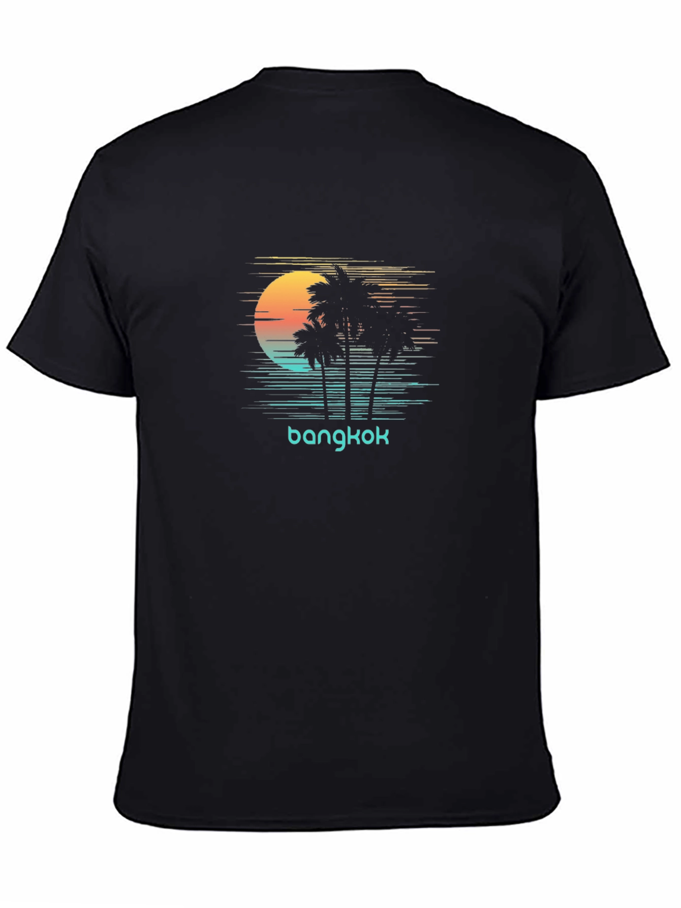 Bangkok Palm Tree Sunset Graphic T-Shirt