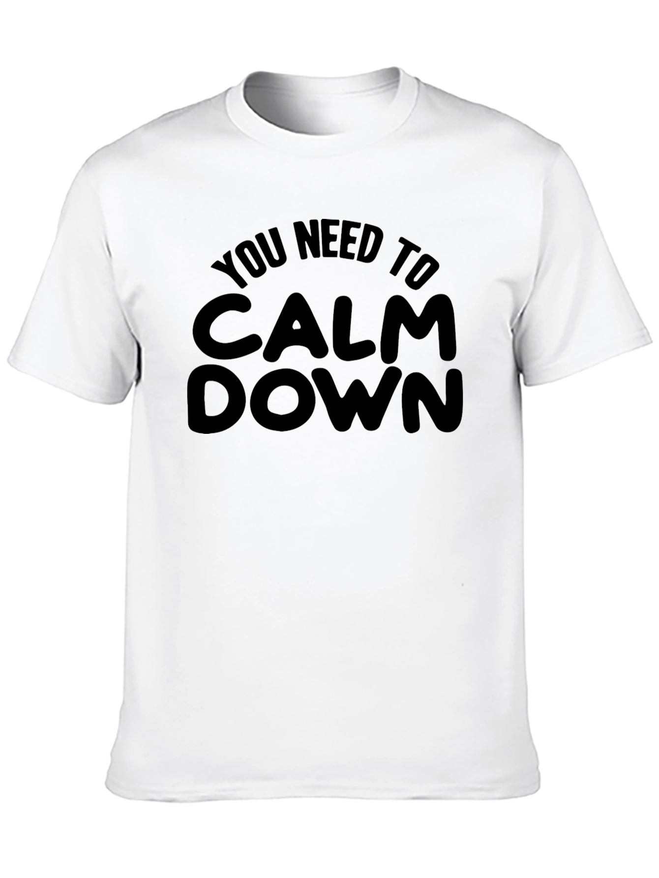 Calm Down Graphic T-Shirt - Relaxed Fit Black Tee