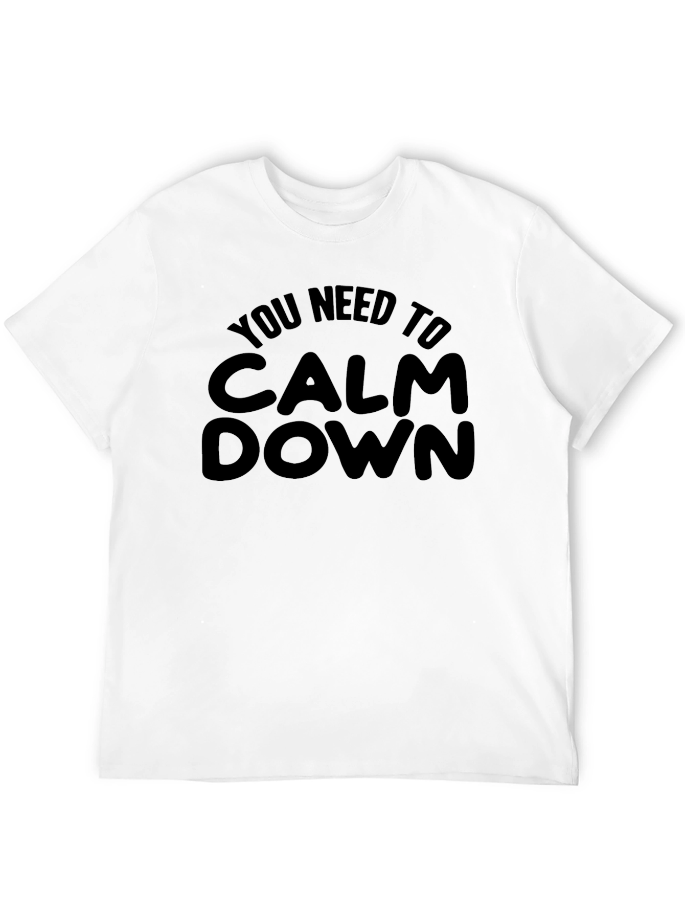 Calm Down Graphic T-Shirt - Relaxed Fit Black Tee