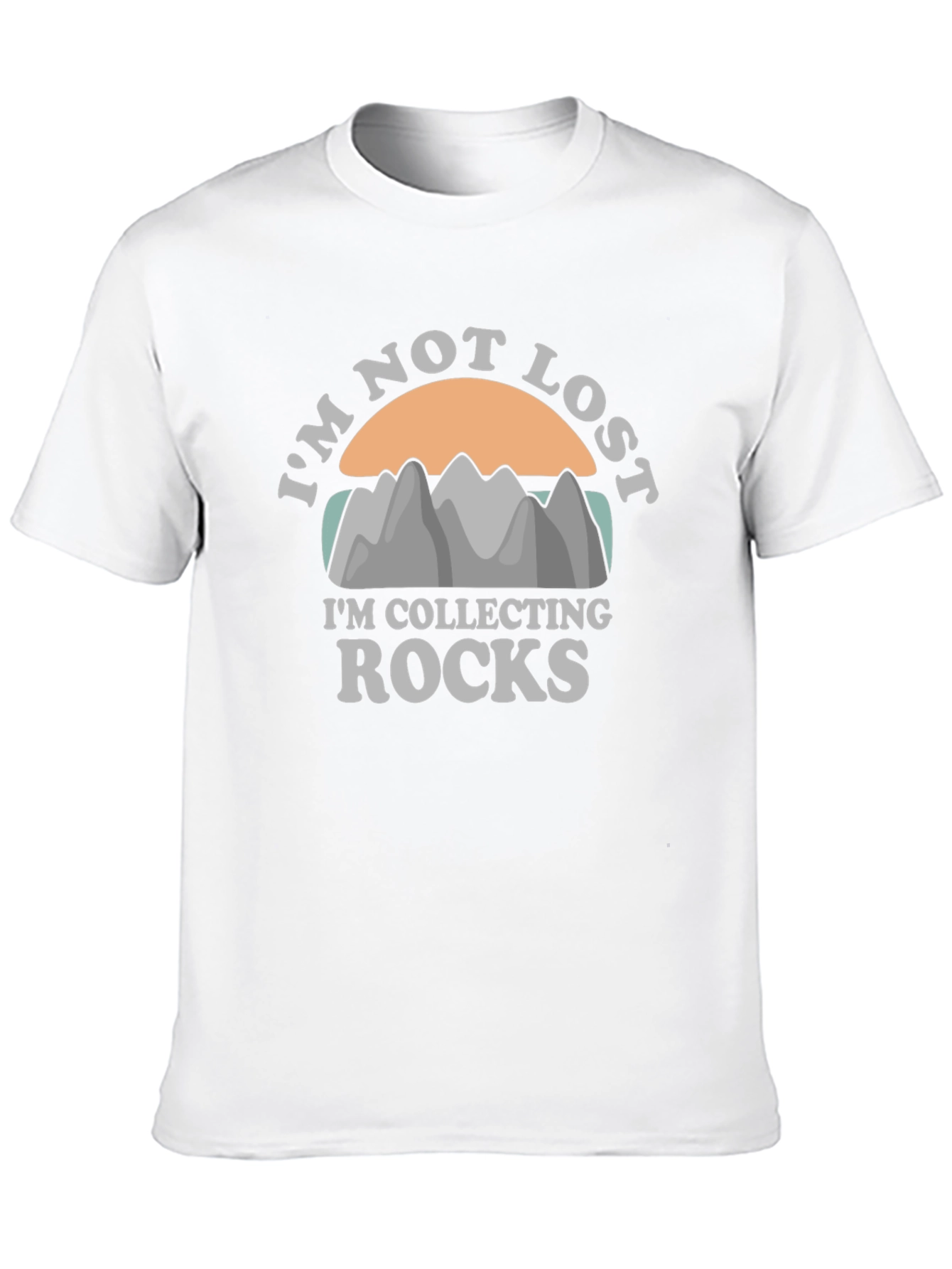 Im Not Lost Collecting Rocks Mens Black T-Shirt